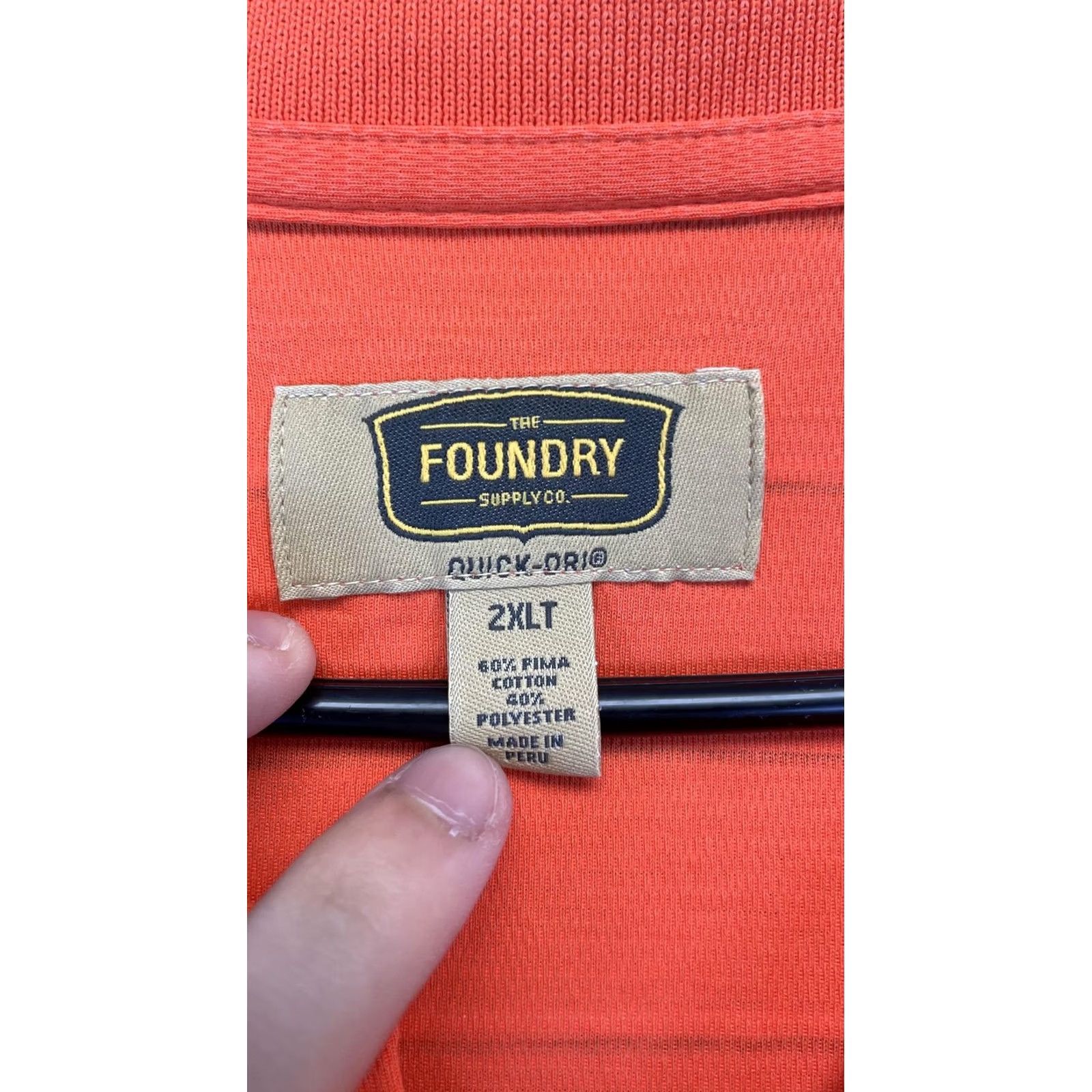 Vintage The Foundry Supply Co Polo Shirt Mens 2XLT Orange Stripe Quick-Dri Big & Tall Size US XXL / EU 58 / 5 - 2 Thumbnail