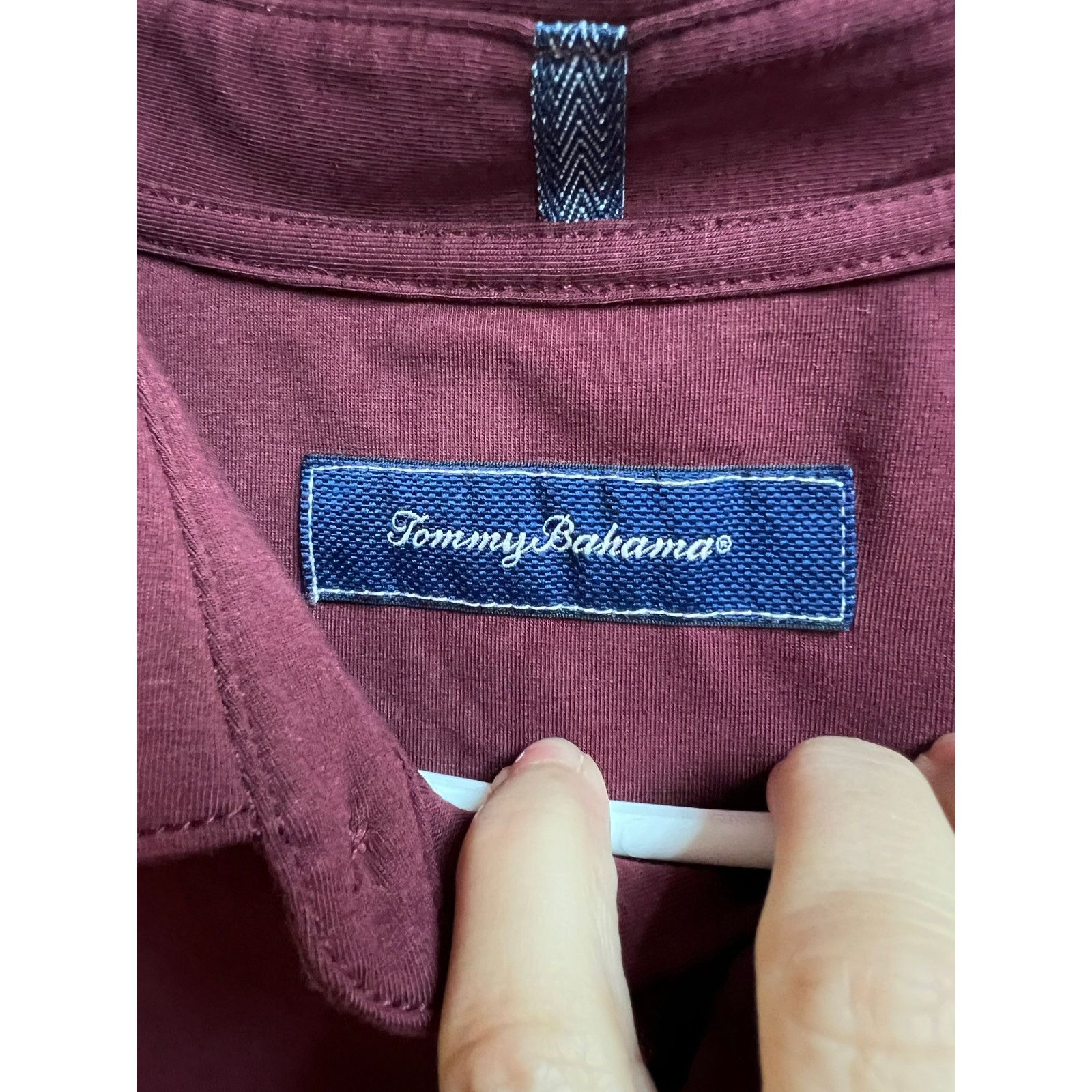 Tommy Bahama Tommy Bahama Long Sleeve Polo Shirt Burgundy Men's Large Size US L / EU 52-54 / 3 - 3 Thumbnail