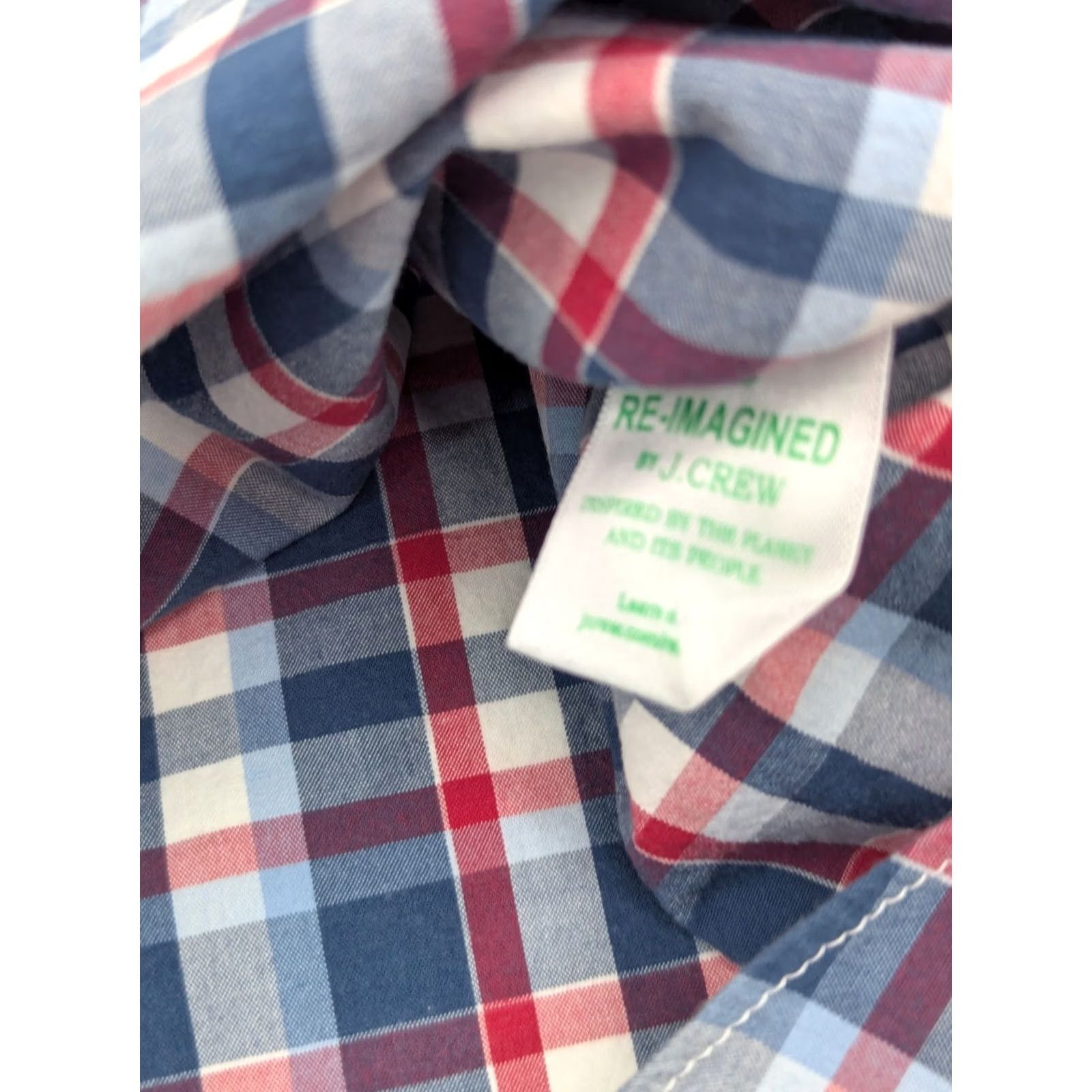 J.Crew J.CREW Shirt Mens M Blue Red Check Slim Untucked Button Down Preppy Flex Washed Size US M / EU 48-50 / 2 - 6 Thumbnail
