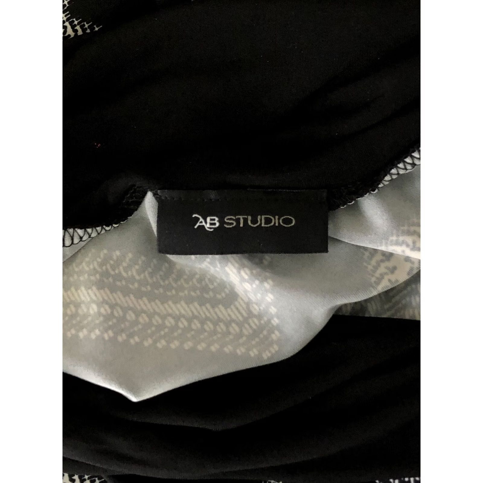 Vintage VINTAGE AB Studio Skirt Maxi L Black White Chevron Ruched Aztec Boho Hippie Geometric 30” Waist Long Women Size 36" / US 14 / IT 50 - 3 Thumbnail