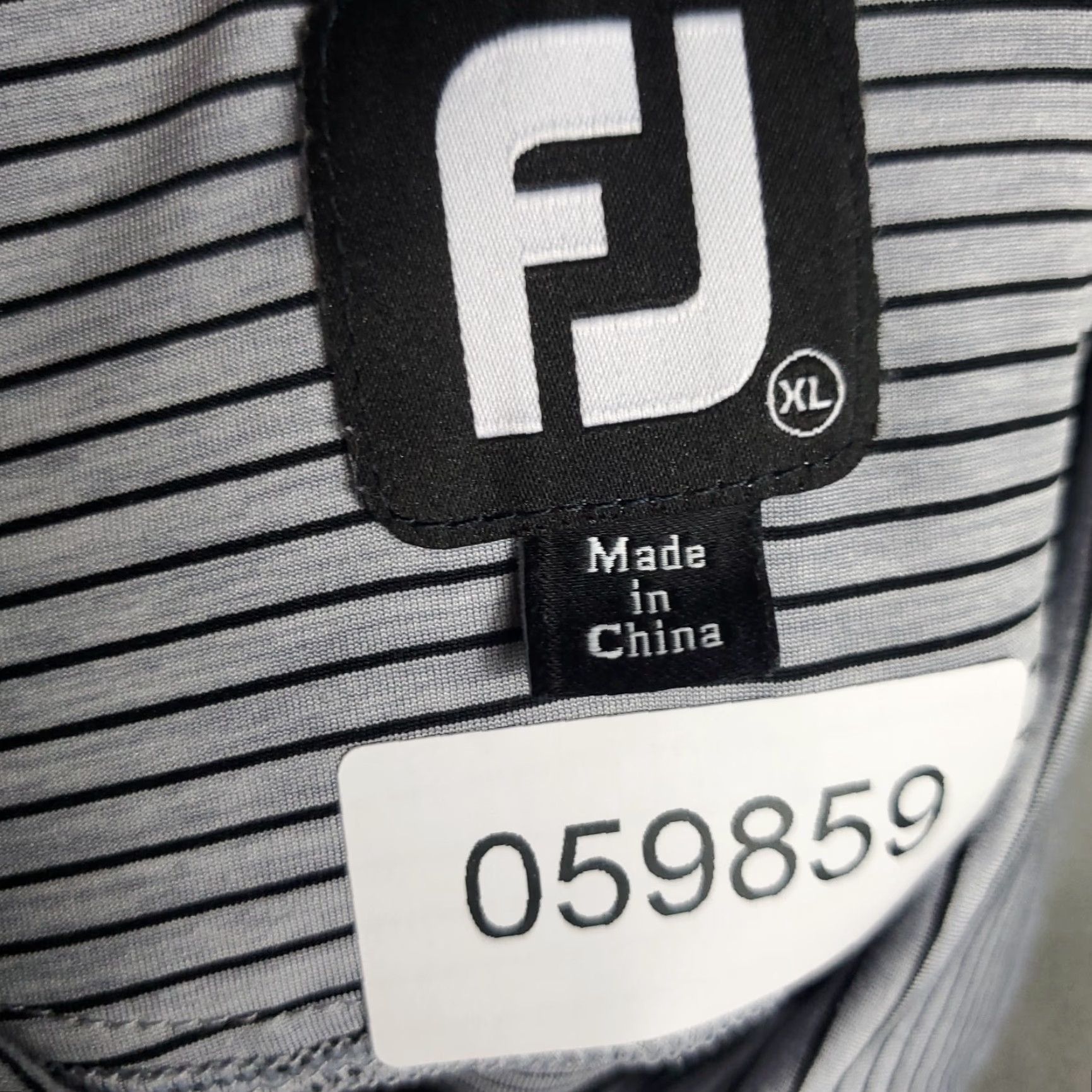 Footjoy FJ Polo Shirt Mens XL Gray Striped Golf Casual Short Sleeve Shirt Size US XL / EU 56 / 4 - 7 Thumbnail