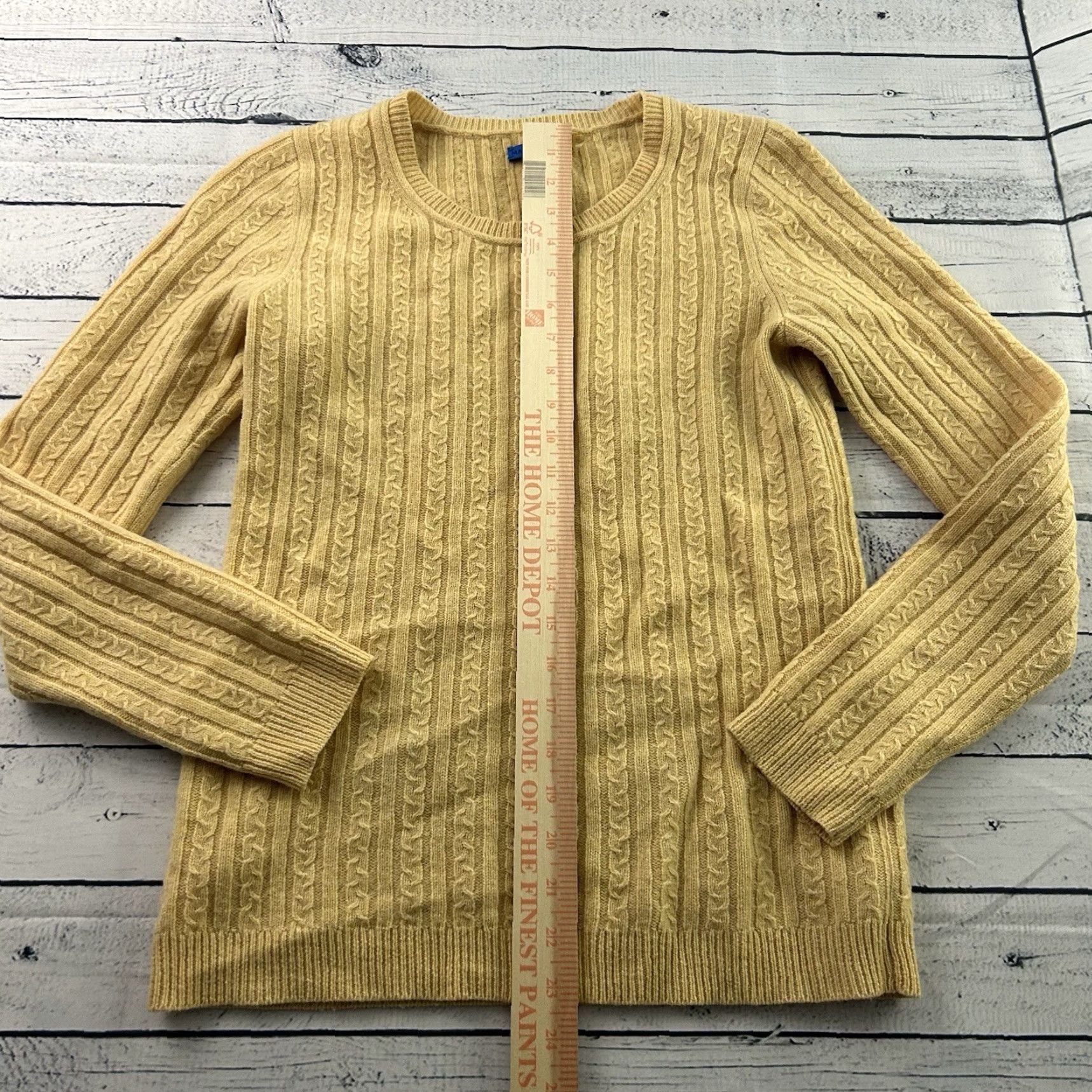 Vintage Martin + Osa Sweater Women's Cable-Knit Cashmere Lambswool Yellow M Pullover Knit Top Damens? Size M / US 6-8 / IT 42-44 - 3 Thumbnail