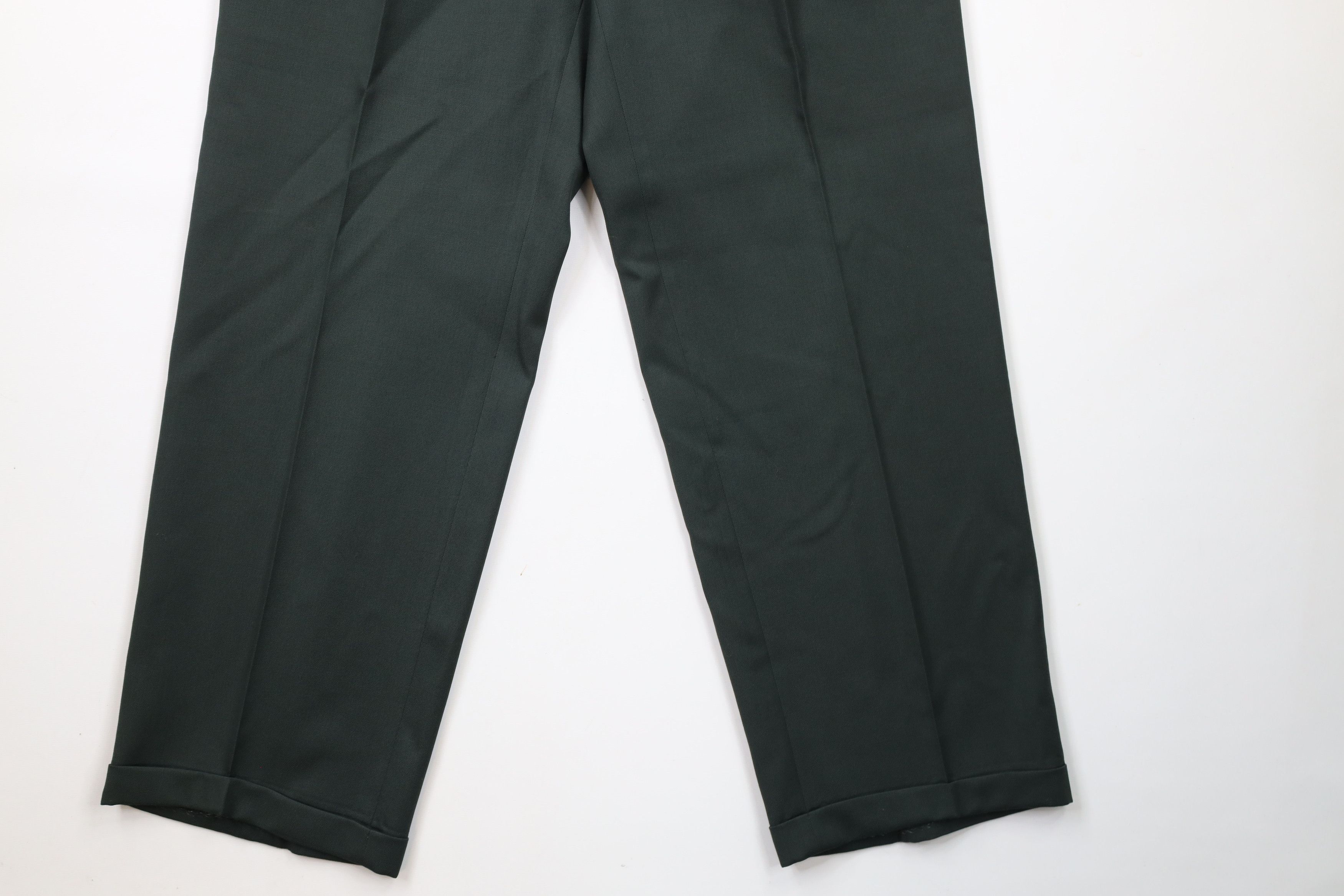 Ralph Lauren × Vintage Vintage 90s Ralph Lauren Wide Leg Chino Pants Green Wool Size US 28 / EU 44 - 4 Thumbnail