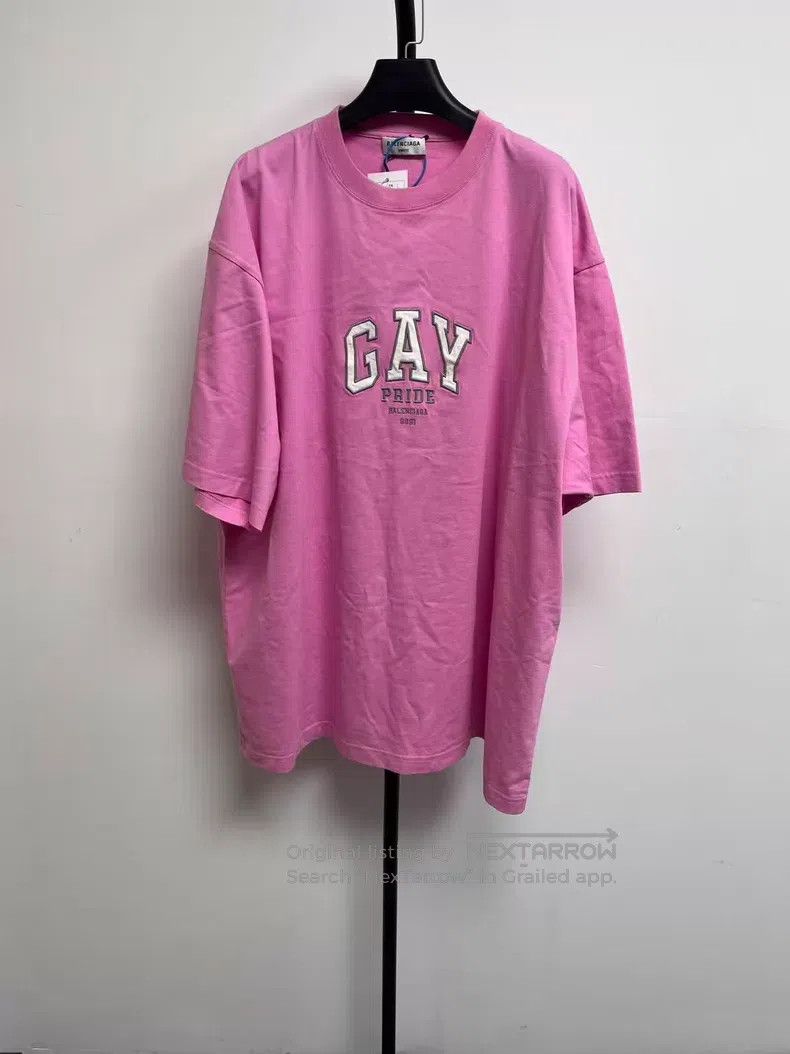 Balenciaga Balenciaga Logo Alphabet Embroidered Cotton Short Sleeve T Size L / US 10 / IT 46 - 1 Thumbnail
