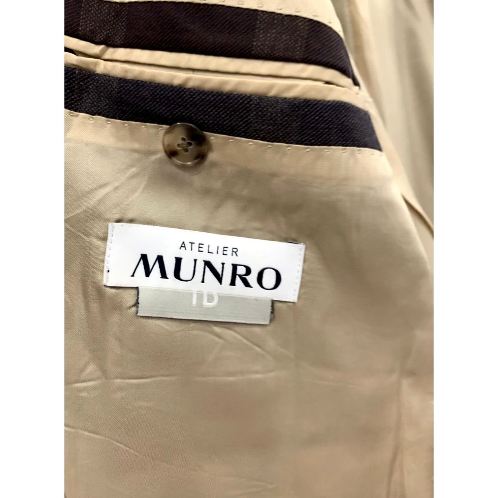 Vintage Atelier Munro Harry Rosen Sport Coat Blazer Plaid Wool Brown Blue 42 Regular Men Size 42R - 3 Thumbnail