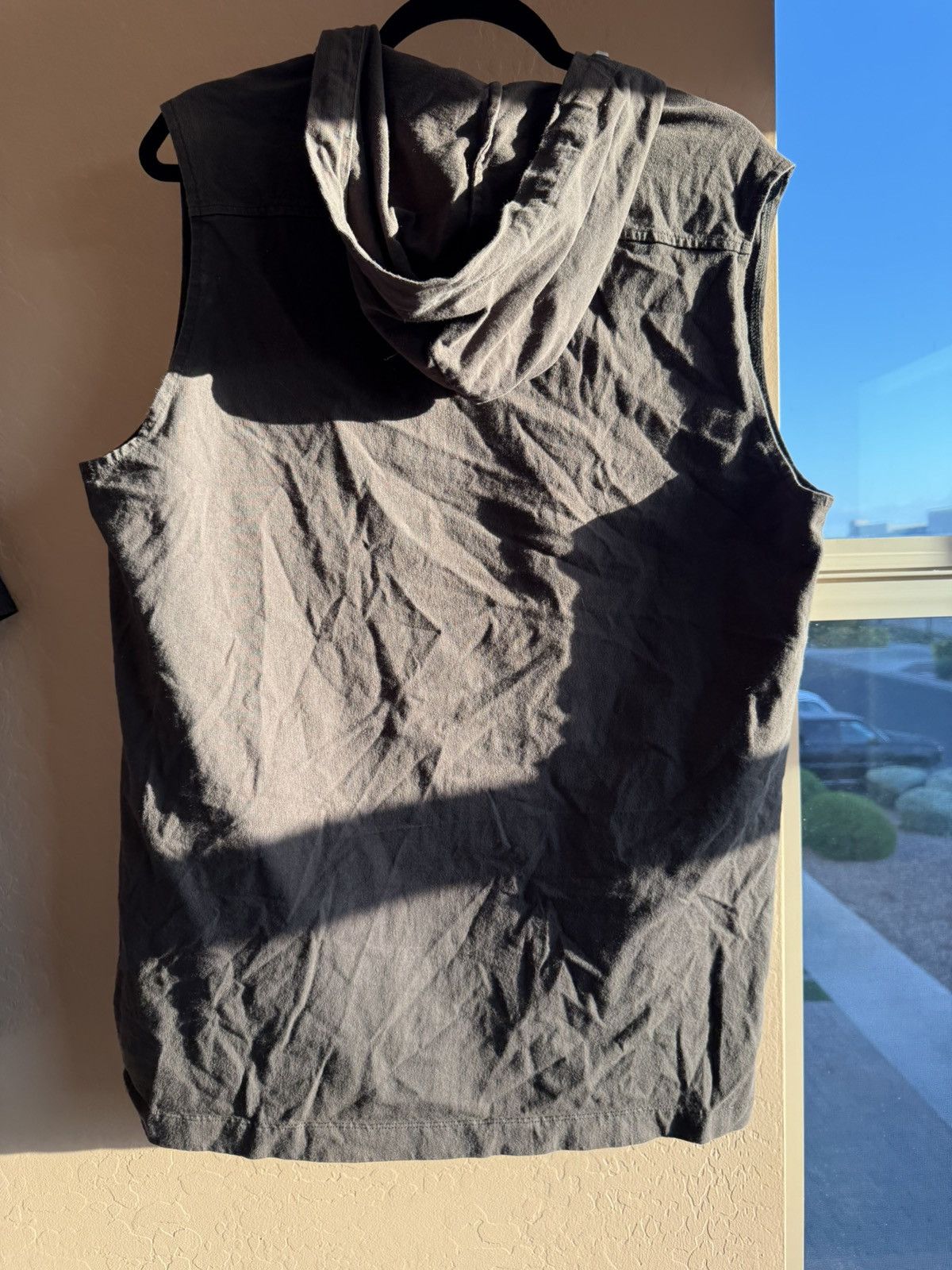 Vintage Sleeveless Zip-Up Hoodie Vest - Charcoal Gray - Unisex Size US M / EU 48-50 / 2 - 6 Thumbnail