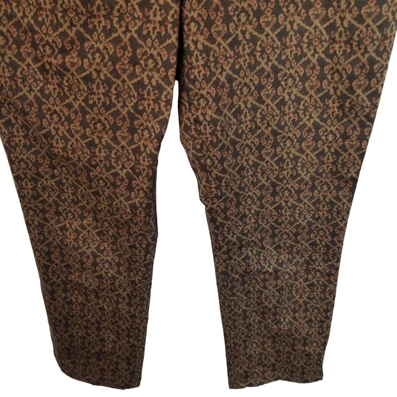 Lauren Ralph Lauren Lauren Ralph Lauren High Rise Ankle Pants 12 Brown Tapestry Size 34" / US 12 / IT 48 - 3 Thumbnail