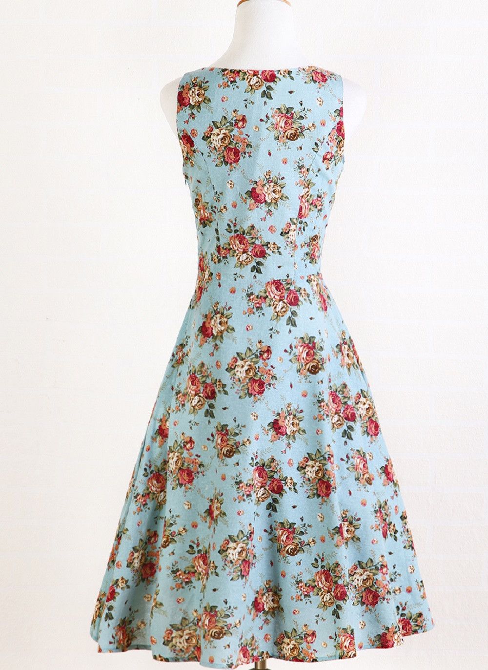 Other Cotton and linen sleeveless dress slim fit retro style Size XL / US 12-14 / IT 48-50 - 2 Thumbnail