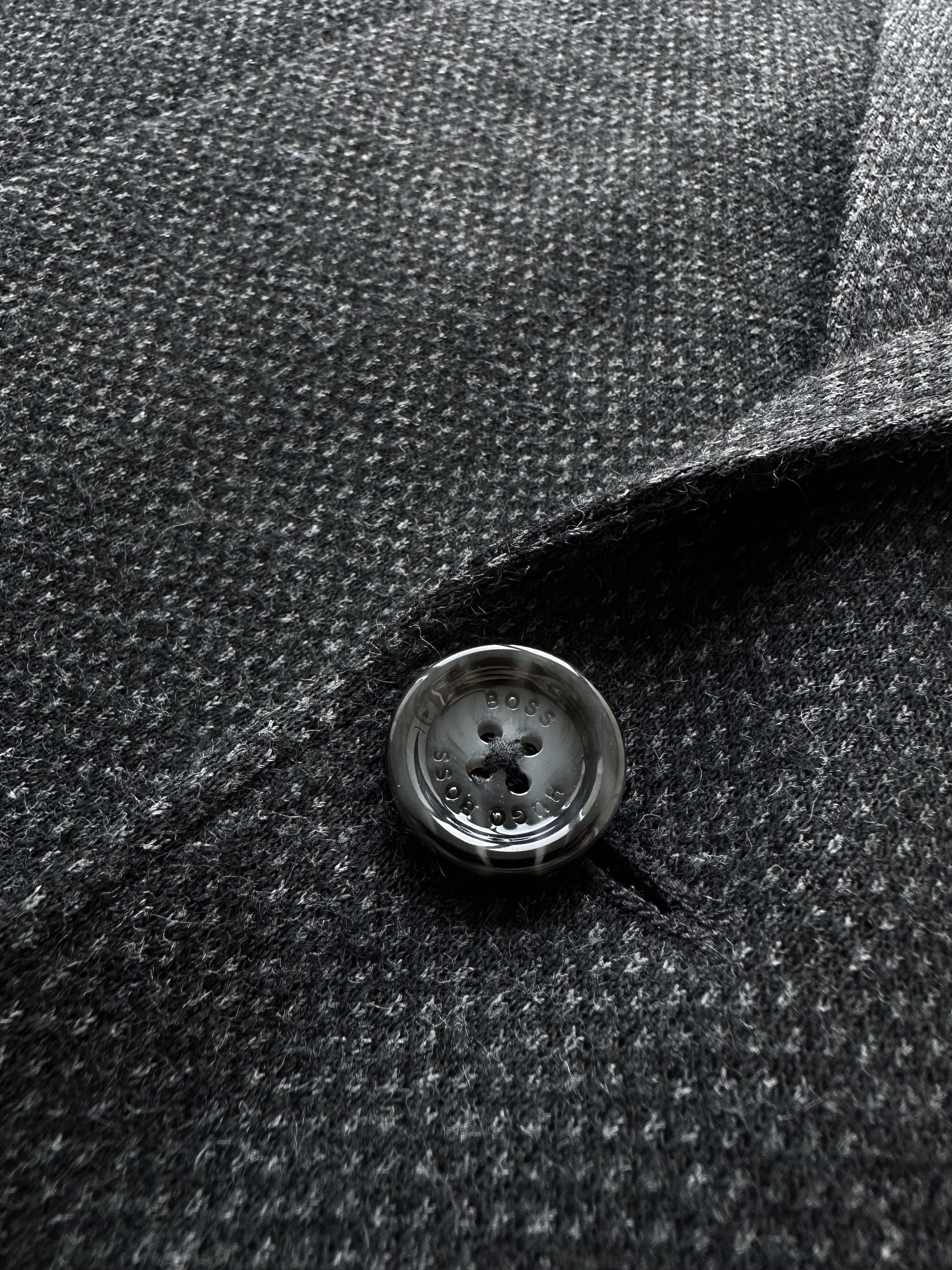 Hugo × Hugo Boss Hugo Boss dark grey melange wool blazer Size 48R - 4 Thumbnail