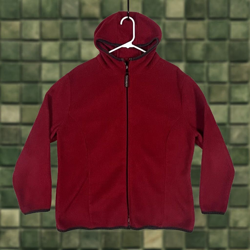 Vintage VINTAGE Canadian Fleece Wear Womens Fleece Full Zip Hoodie Red 1X Zip Hoodie Long Sleeve Solid Winter Outwear Womens Size XL / US 12-14 / IT 48-50 - 1 Thumbnail
