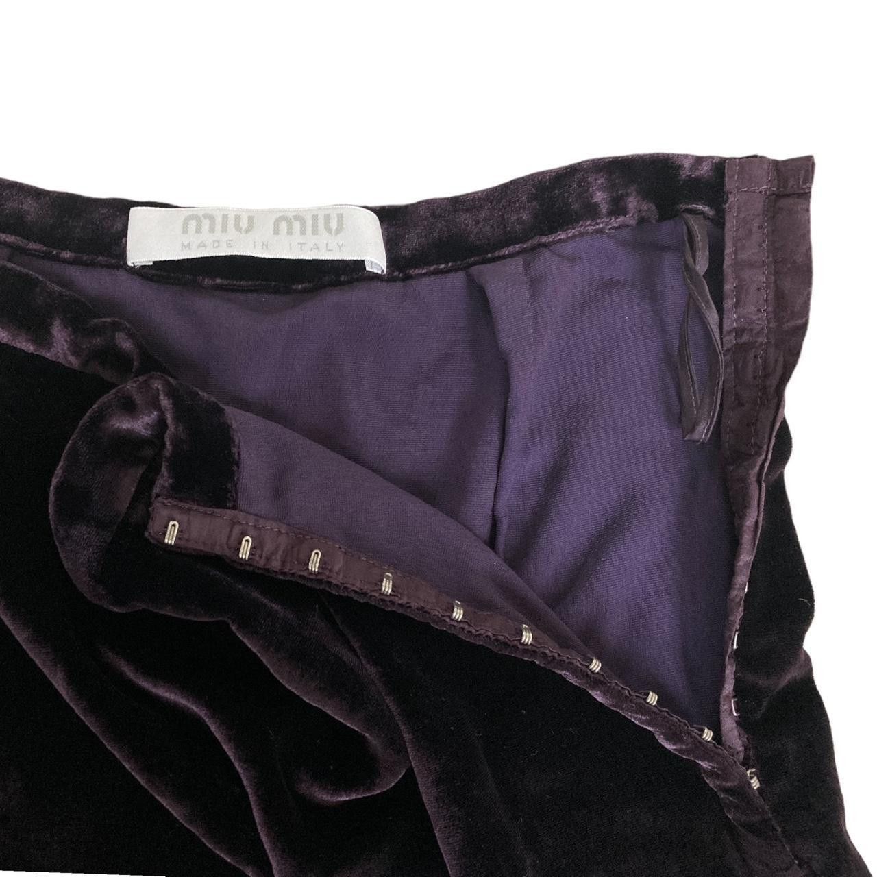 Miu Miu miu miu F/W1997 deep purple velvet skater mini skirt Size 26" / US 2 / IT 38 - 2 Thumbnail