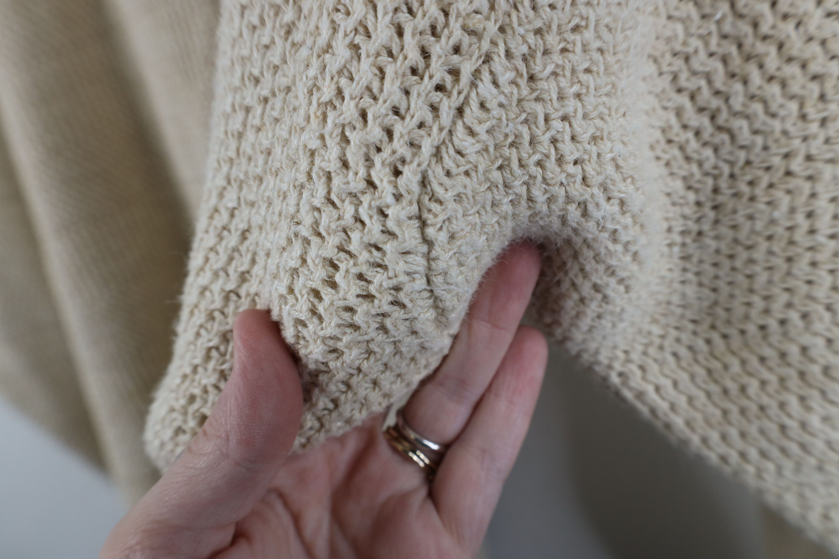 Vintage Vintage 90s Streetwear Chunky Ribbed Knit Sweater Beige Size US XL / EU 56 / 4 - 6 Thumbnail
