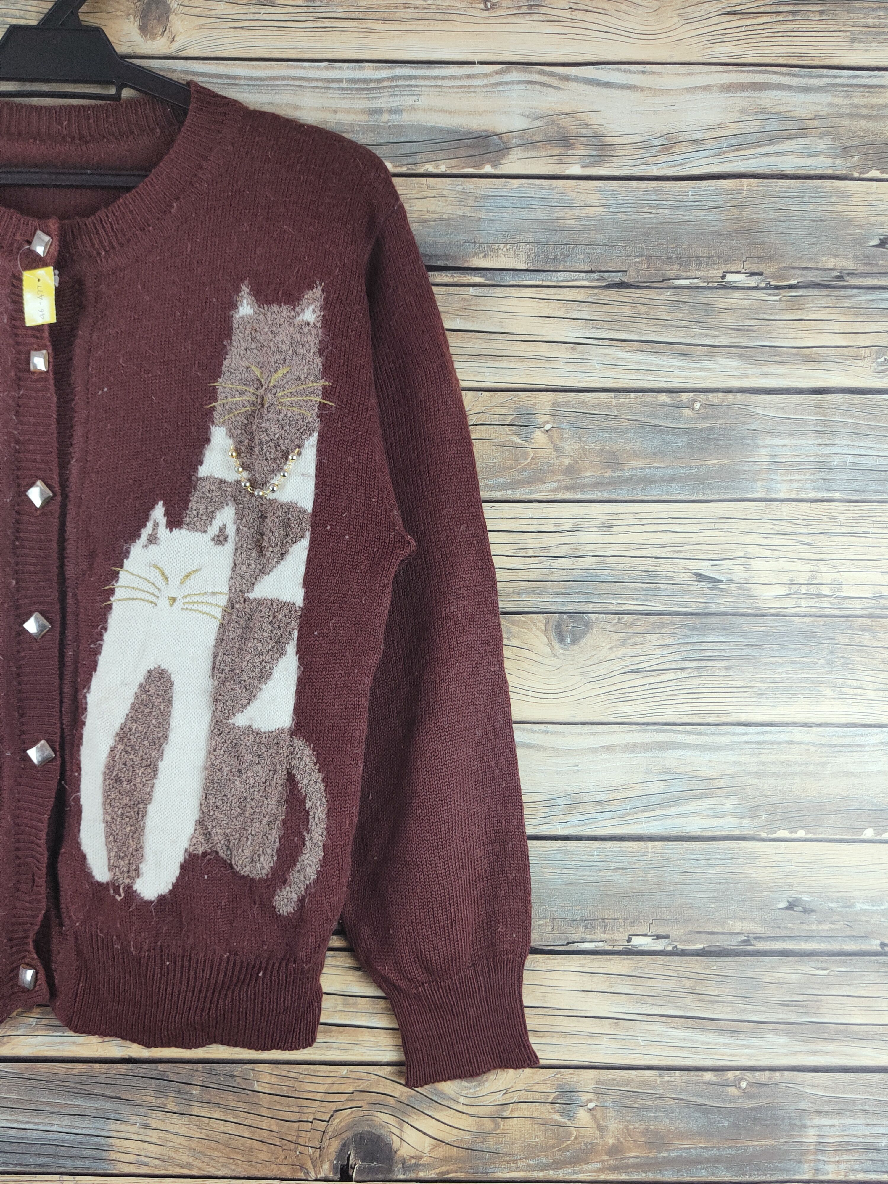 Japanese Brand DL Japan vintage Brown Cat Knitwear Cardigans #46-477 Size M / US 6-8 / IT 42-44 - 6 Thumbnail