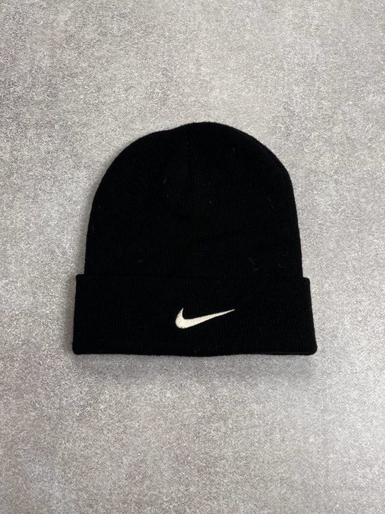 Nike × Vintage Vintage 90's Nike Swoosh Archival Beanie Hat Y2K os Size ONE SIZE - 1 Thumbnail