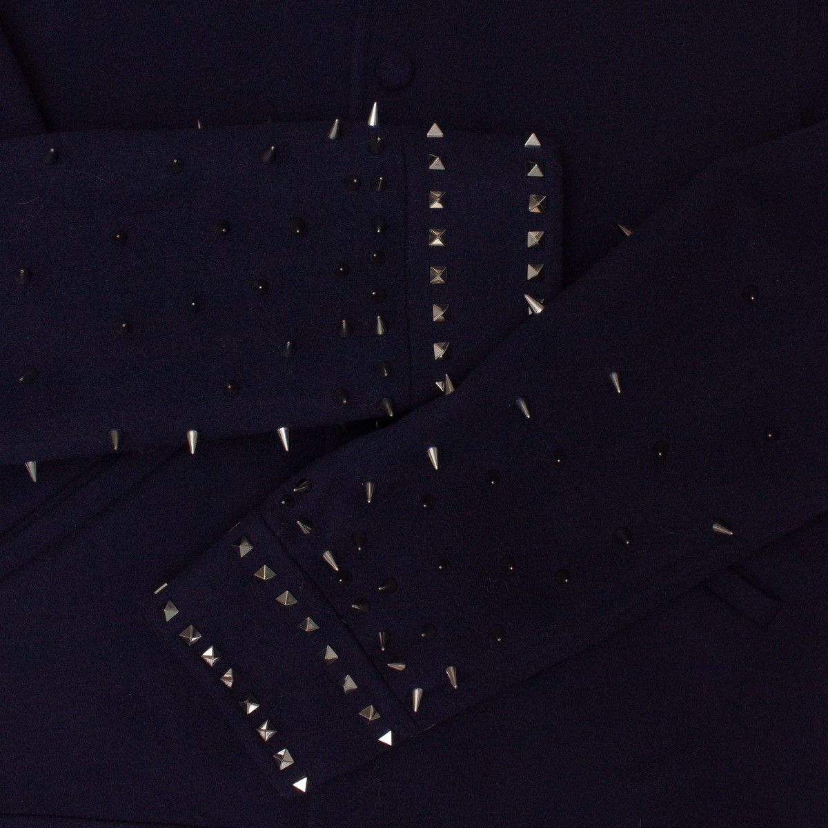 Valentino 2.5k$ VALENTINO Wool Spikes Studded Bomber Jacket Navy Size US S / EU 44-46 / 1 - 9 Thumbnail