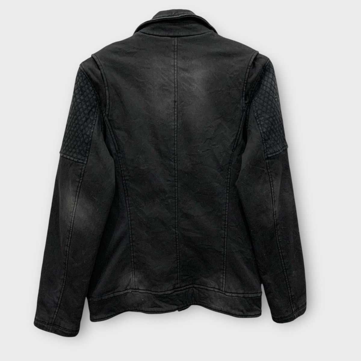 In The Attic IN THE ATTIC JAPAN BLACK WASHED BIKER JACKET DOUBLE COLLAR Size US S / EU 44-46 / 1 - 8 Thumbnail