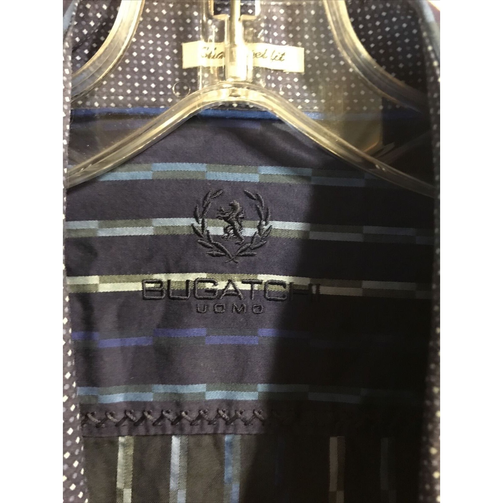 BUGATCHI Bugatchi Uomo Men’s XXL Blue Striped LS Button Cotton Shirt Size US XXL / EU 58 / 5 - 3 Thumbnail