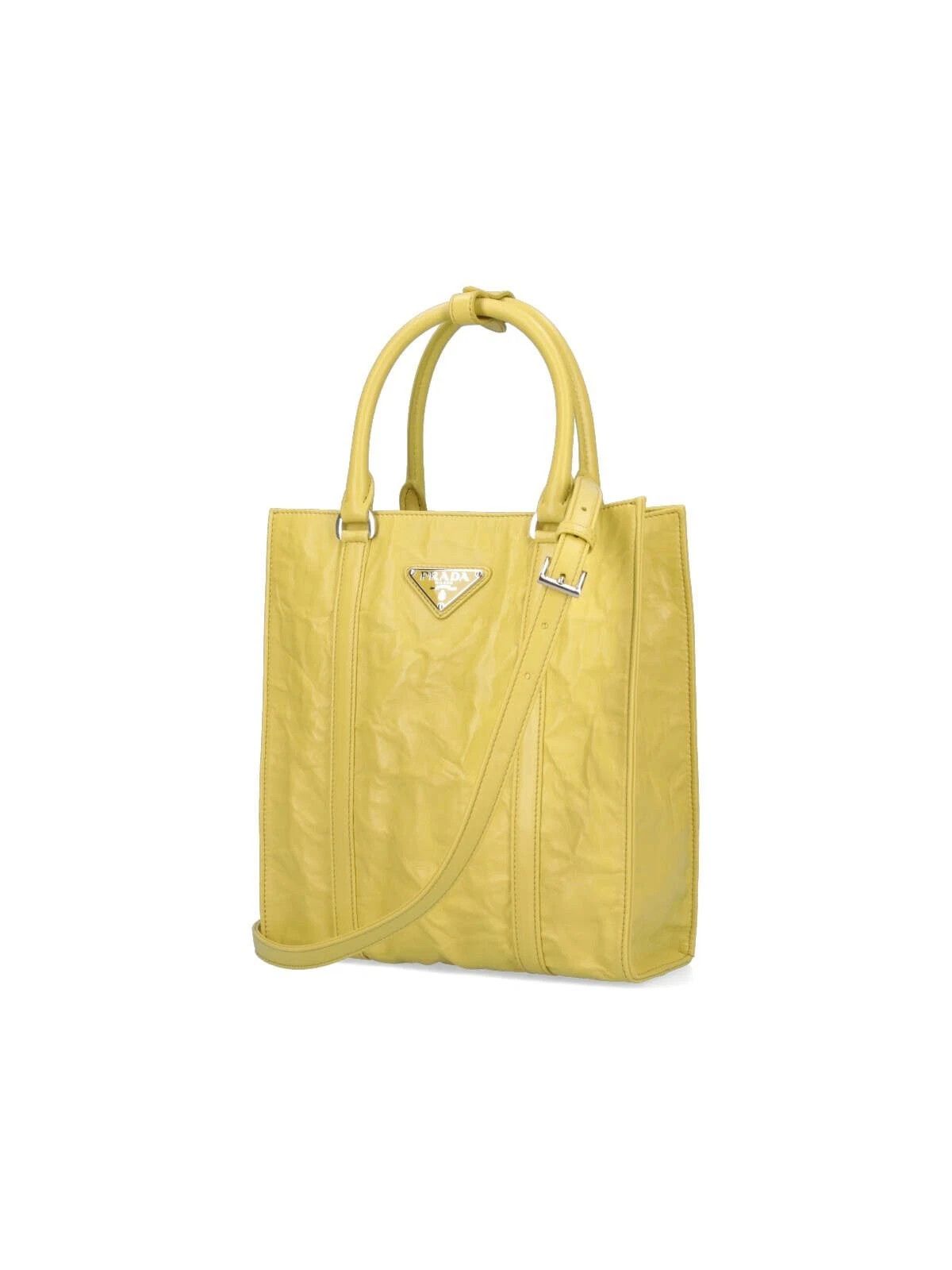 Prada PRADA Yellow Leather Tote Bag New Size ONE SIZE - 2 Thumbnail