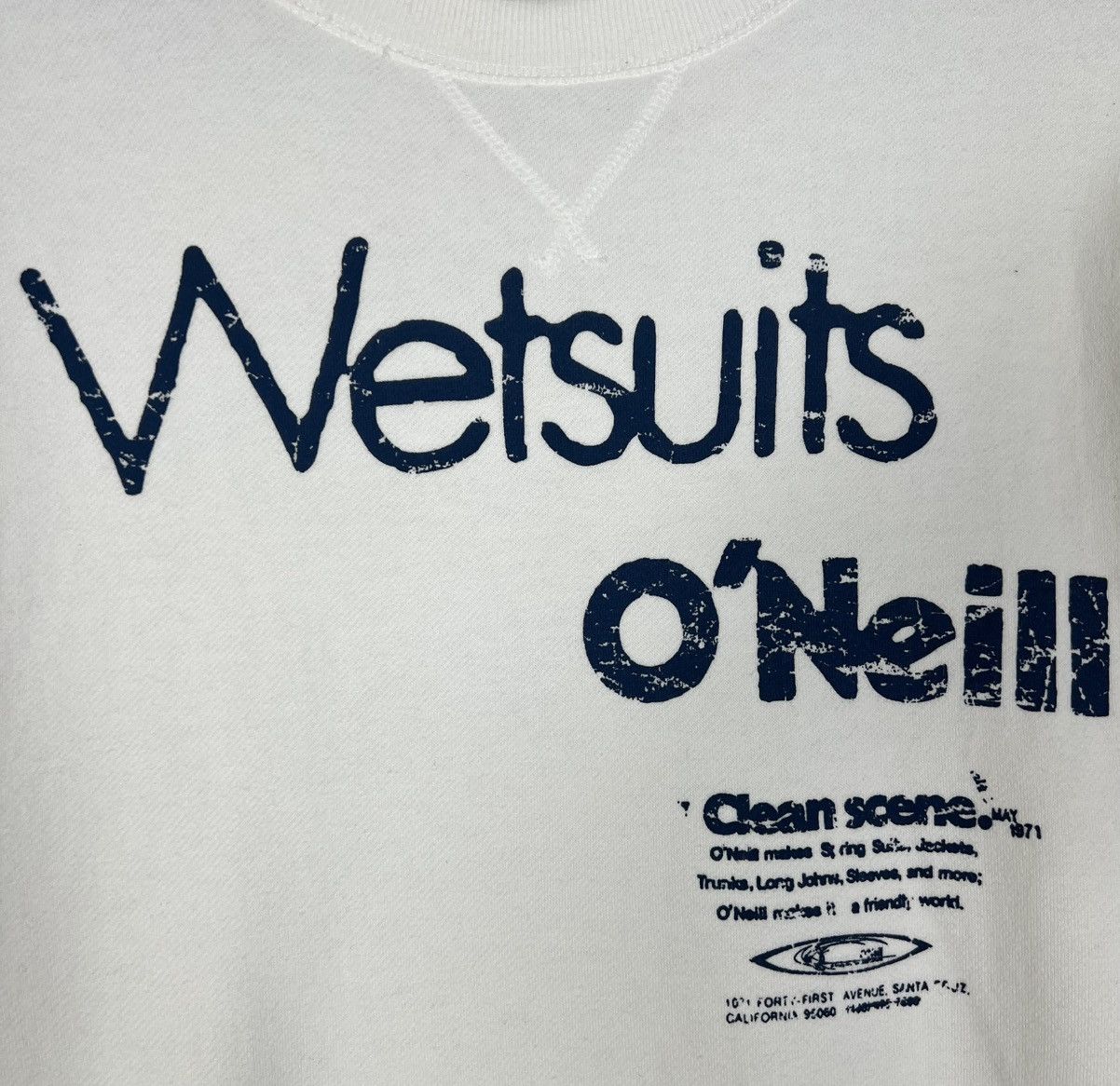 O'Neill × Quiksilver × Vintage Vintage Wetsuits Oneill Santa Cruz Surfin Crew Sweatshirt Size US L / EU 52-54 / 3 - 5 Thumbnail