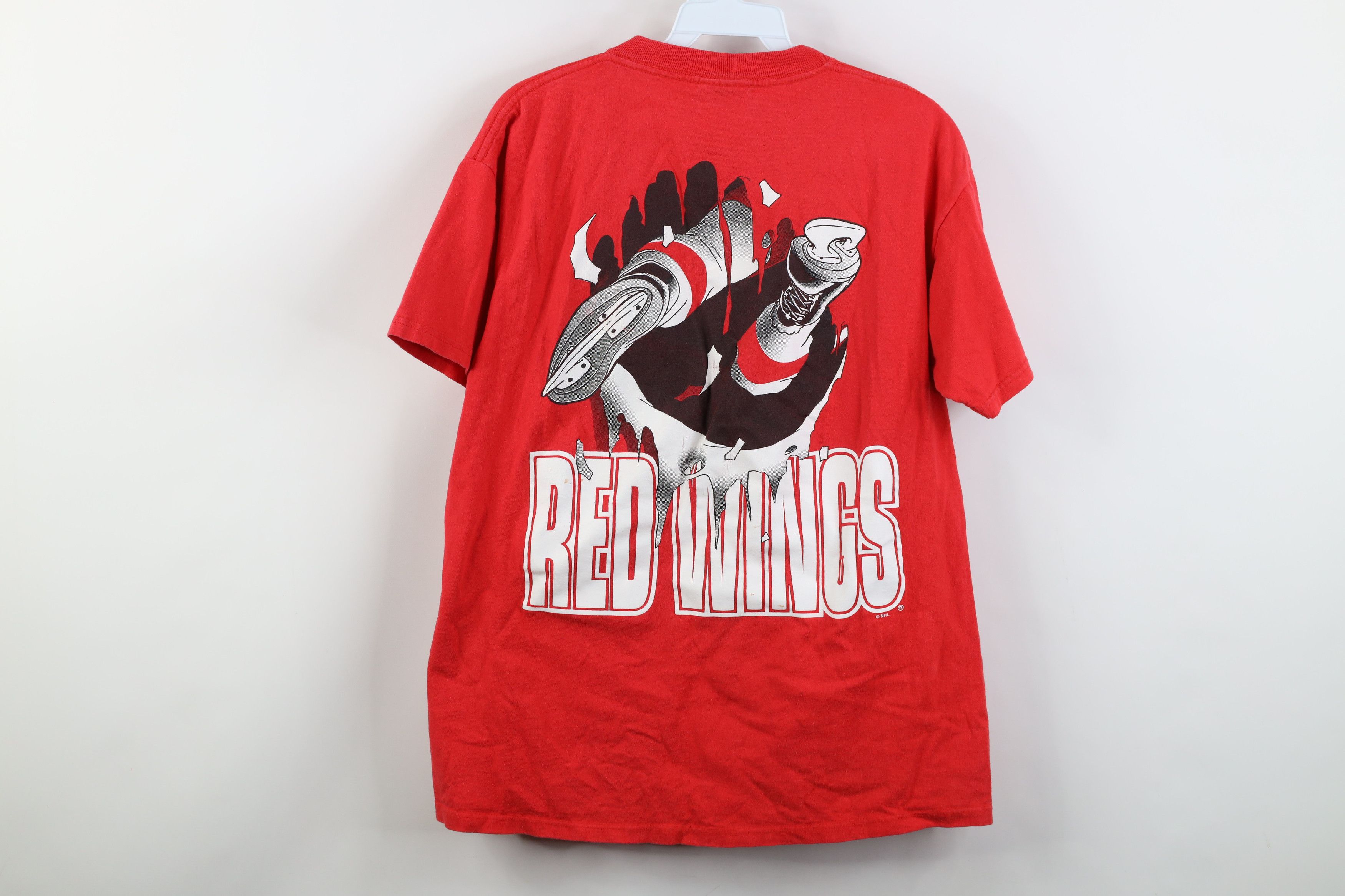 Vintage Vintage 90s Detroit Red Wings Hockey Break Through T-Shirt Size US M / EU 48-50 / 2 - 14 Thumbnail