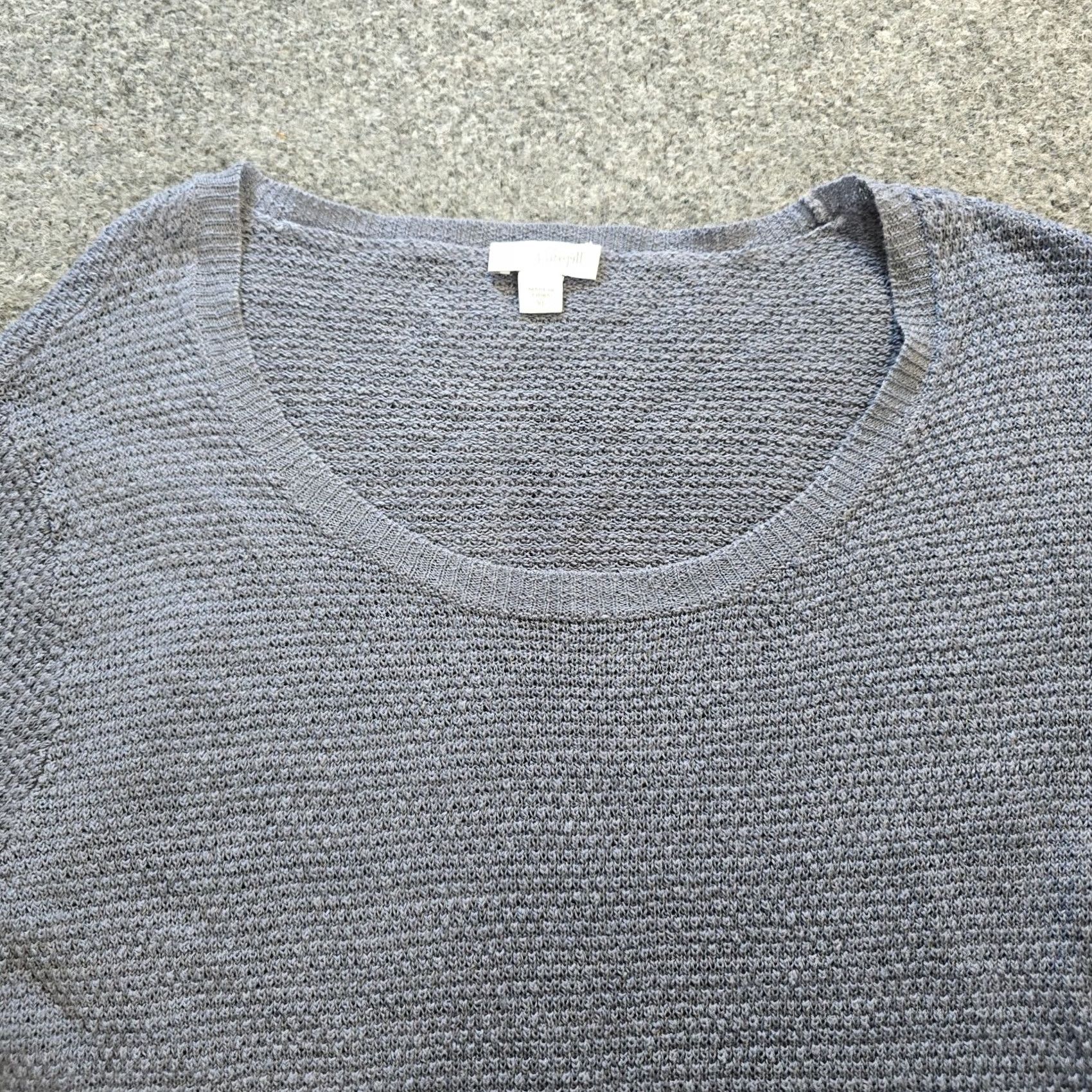 J. Jill J Jill Sweater Womens Size XL Gray Linen Blend Knit Textured Waffle Knit Casual Shirt Size XL / US 12-14 / IT 48-50 - 2 Thumbnail
