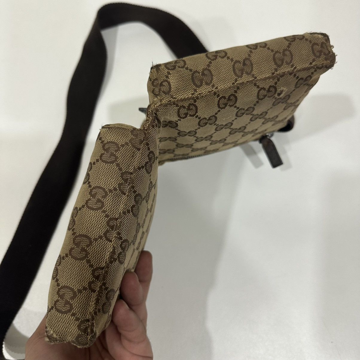 Gucci GUCCI GG CANVAS DOUBLE POCKET WAIST BUMBAG FANNY PACK 28 Size ONE SIZE - 4 Thumbnail