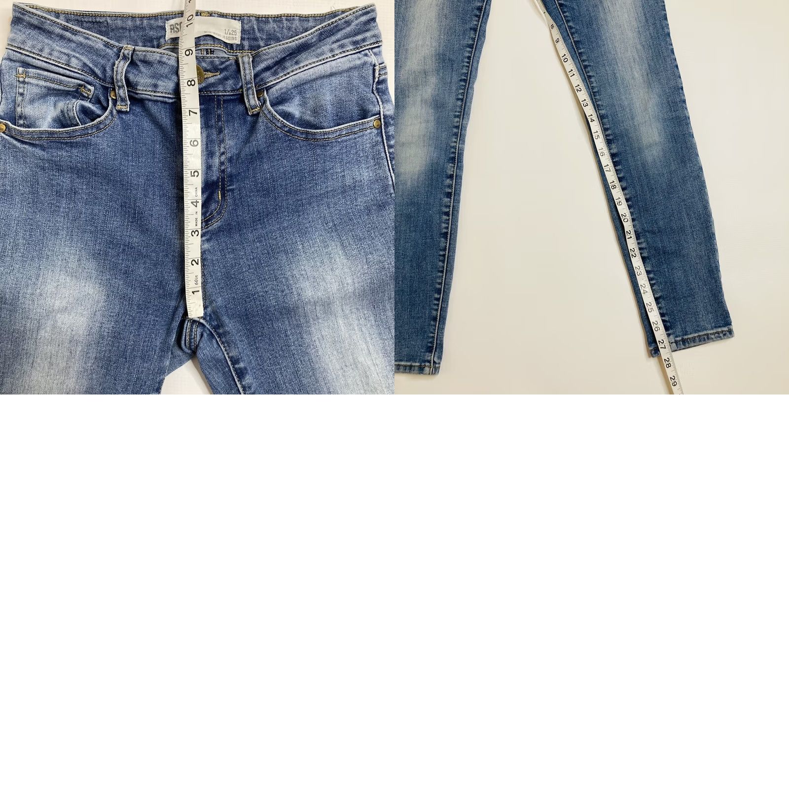 Rsq RSQ Jeans Womens Mid Rise Jeggings 25 28 Inseam Light Wash Blue Zip Closure 4.75" Leg Opening Denim 5-Pocket undefined Mens? Size 42" / US 20 - 8 Thumbnail