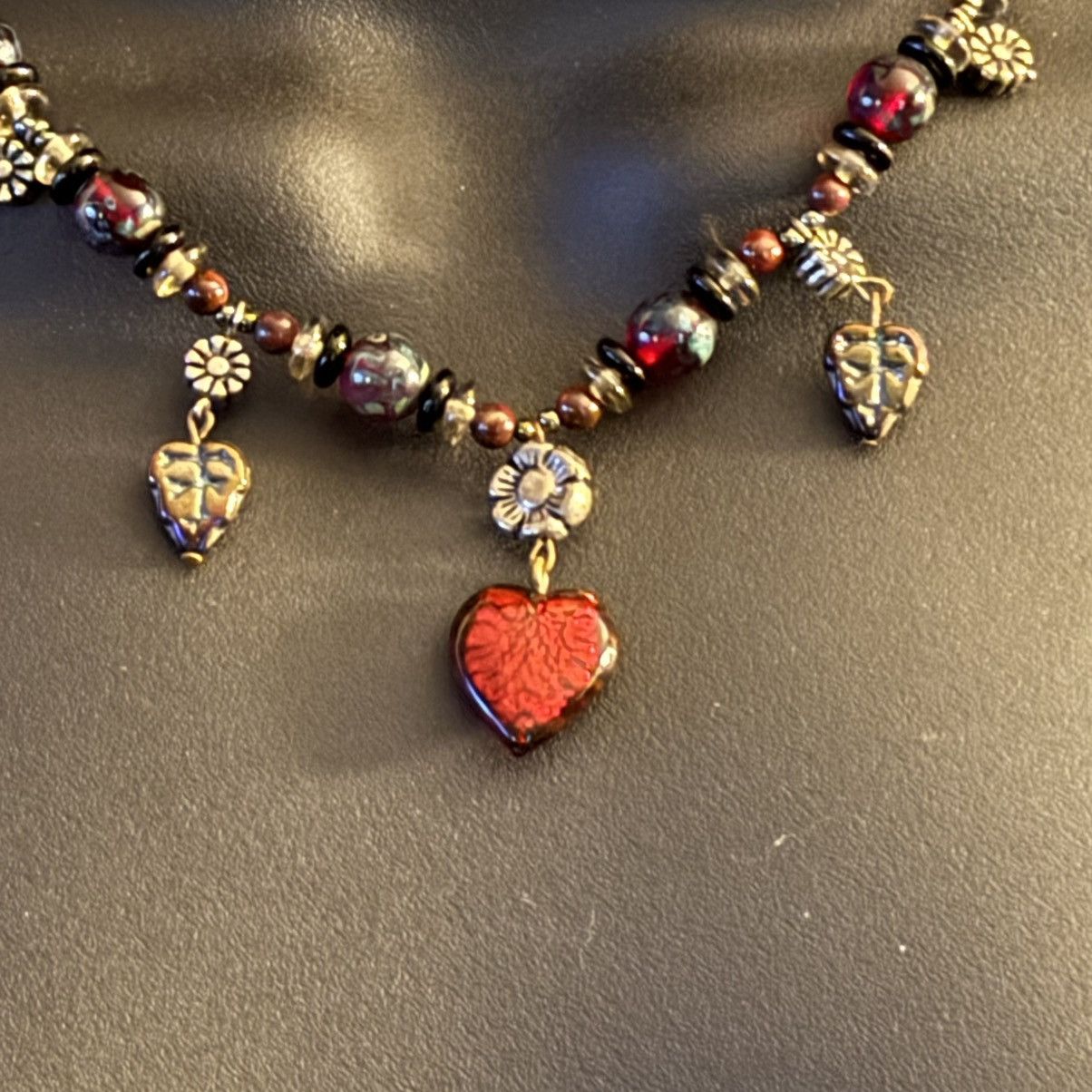 Other Colorful glass bead hearts and flower charms necklace Size ONE SIZE - 5 Thumbnail
