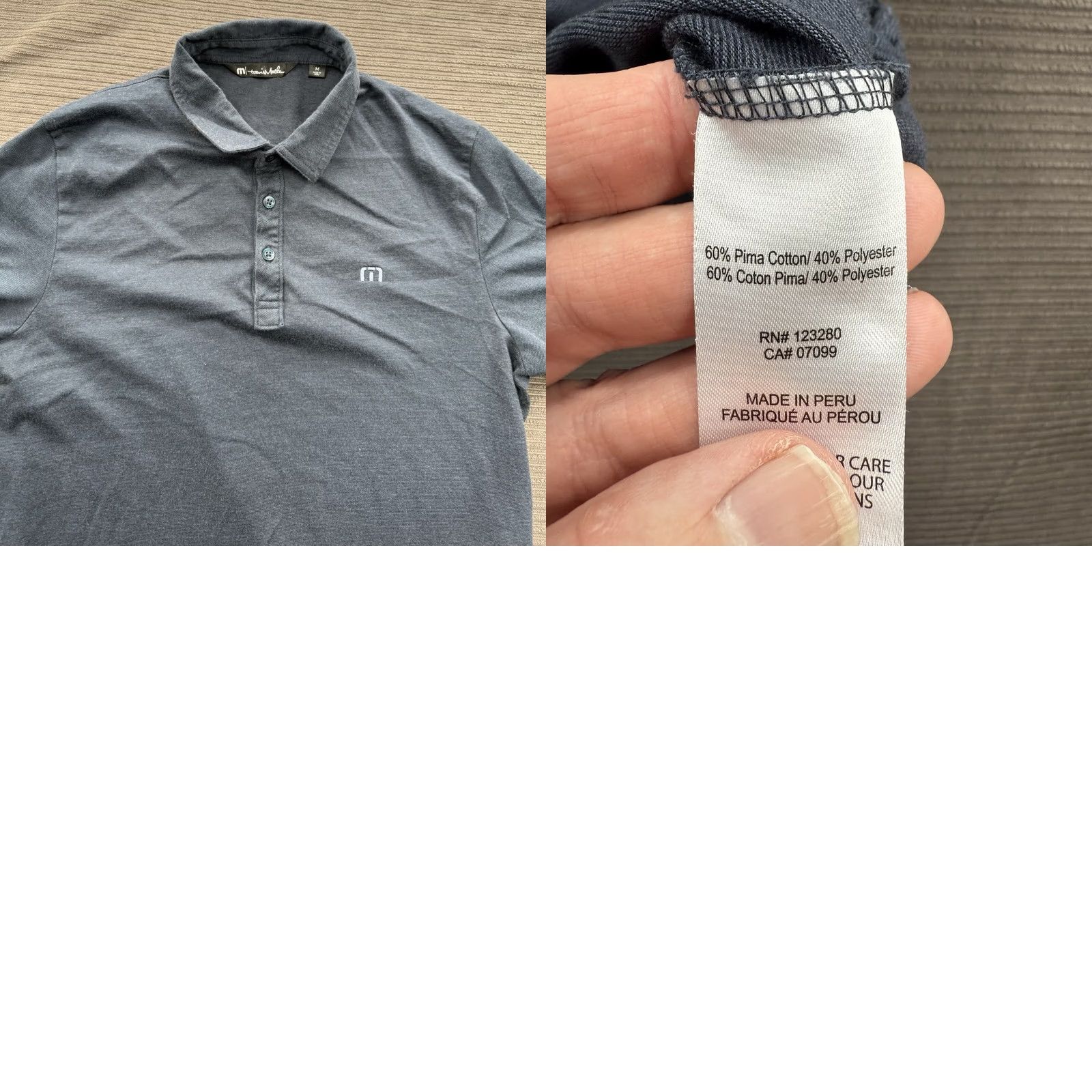 TravisMathew Travis Mathew Polo Shirt Men Medium Blue Pima Cotton Golf Golfing Outdoors Brand: Size US M / EU 48-50 / 2 - 8 Thumbnail