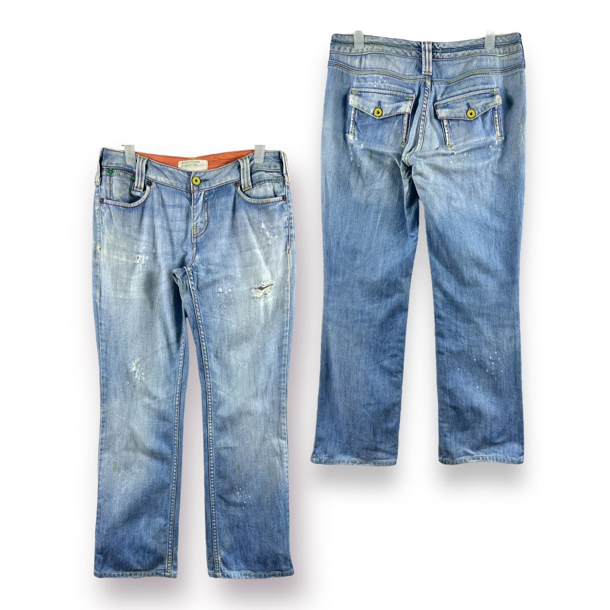 United Colors Of Benetton 🔥 United Colors Of Benetton Distressed denim pants Size 30" / US 8 / IT 44 - 1 Thumbnail
