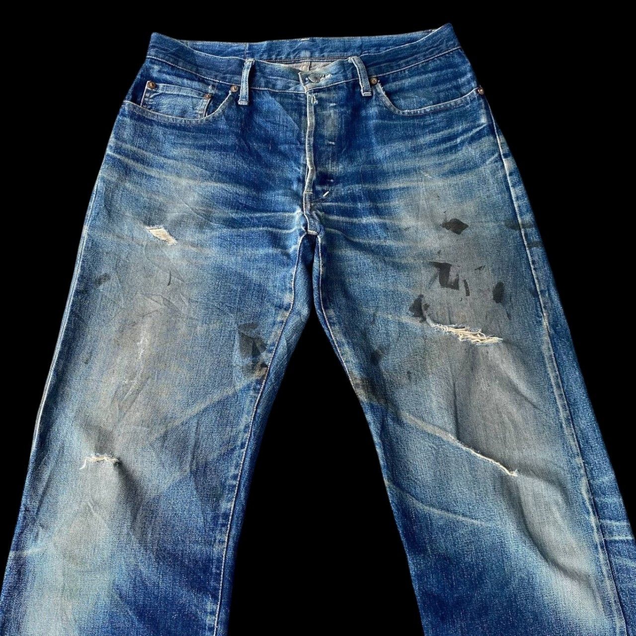 Okura VINTAGE OSAKA OKURA IRON HR MARKETT SELVEDGED DISTRESSED Size US 30 / EU 46 - 4 Thumbnail