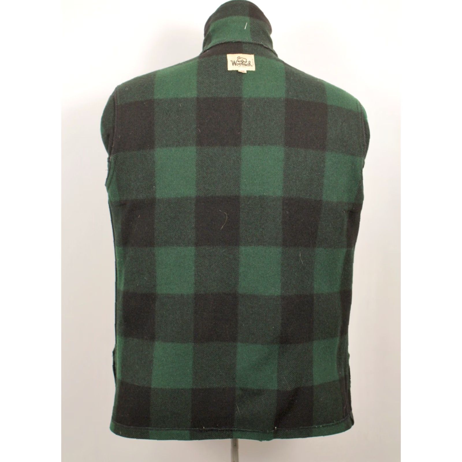 Vintage VINTAGE Woolrich Jacket 80s Plaid Wool Stone Green Black Size 38 Chore Jacket Mens Size US XXS / EU 40 - 3 Thumbnail