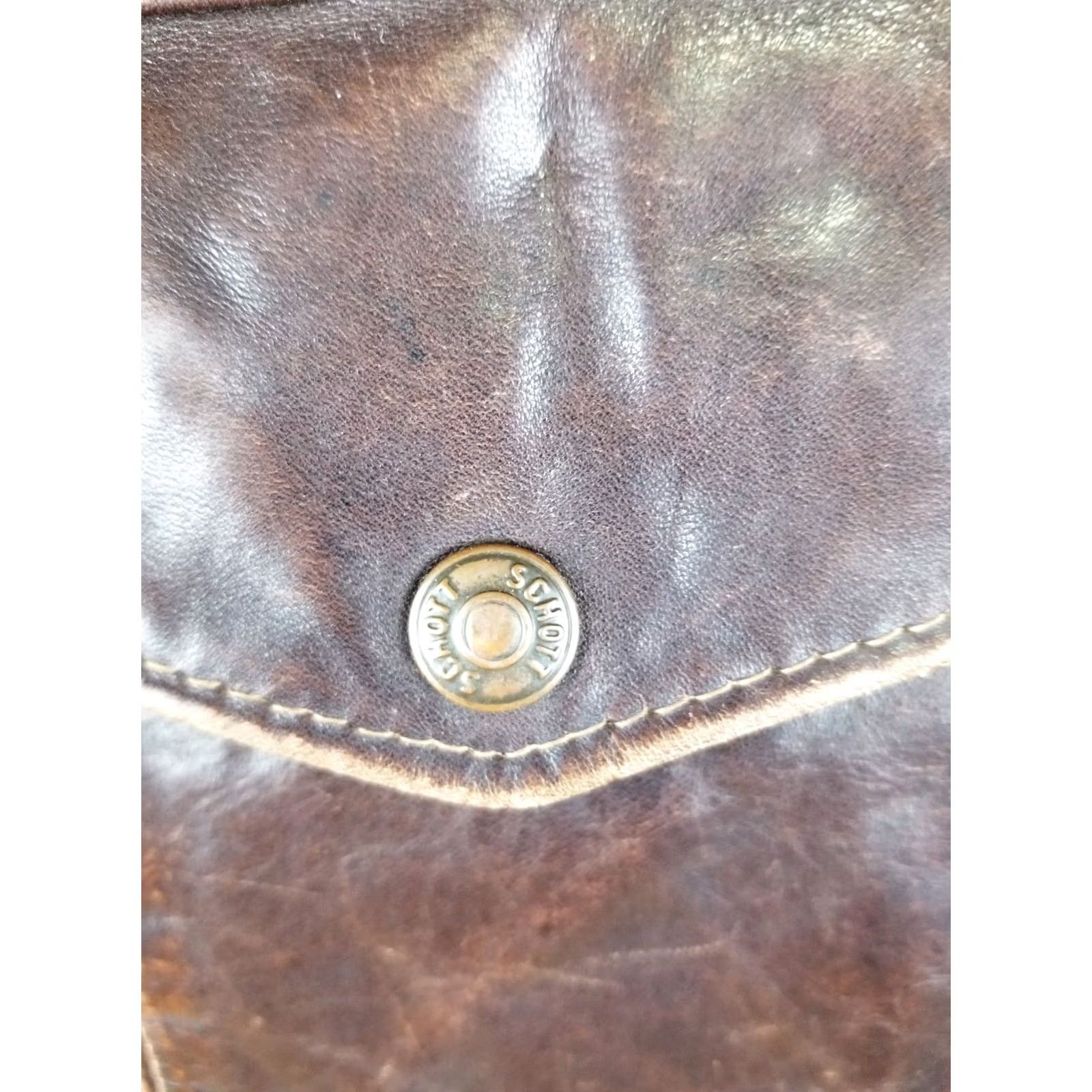 Schott VINTAGE Schott G-1 STYLE FLIGHT LEATHER JACKET SZ 44 WITH LINING Jacket Men Brown 70s Military Motorcycle Lined Size US S / EU 44-46 / 1 - 5 Thumbnail