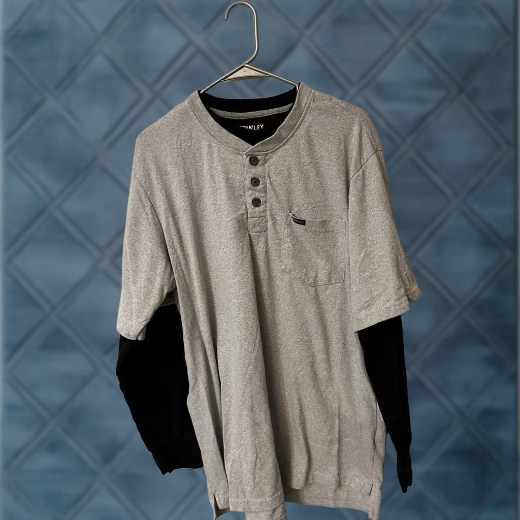 Vintage Stanley Henley Shirt Mens Large Gray Thermal Base Layer Long Sleeve Outdoor Work Size US L / EU 52-54 / 3 - 1 Thumbnail