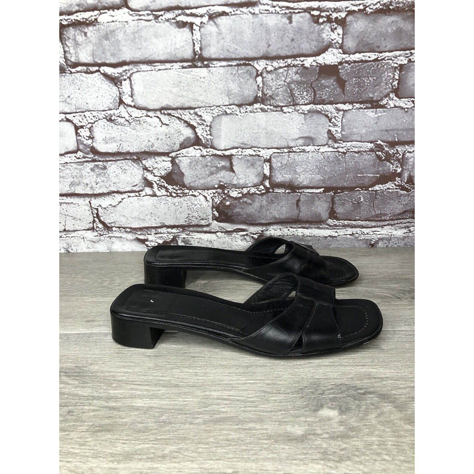 Hobbs London Hobbs Marilyn Anselm Black Leather Open Toe Strap Slides Hee Size US 8.5 / IT 38.5 - 4 Thumbnail