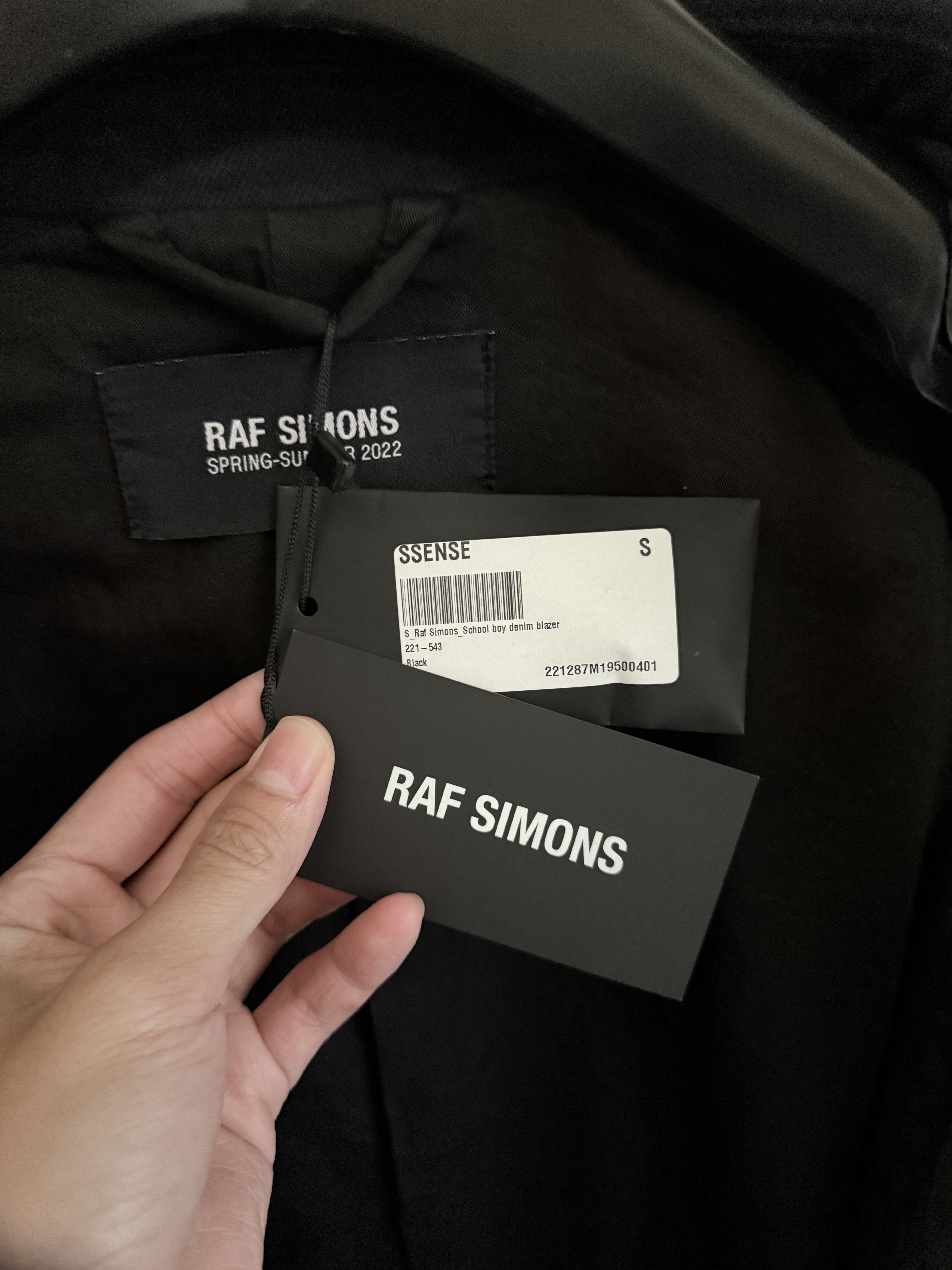 Raf Simons SS22 Black Denim Blazer Jacket Size US S / EU 44-46 / 1 - 6 Thumbnail