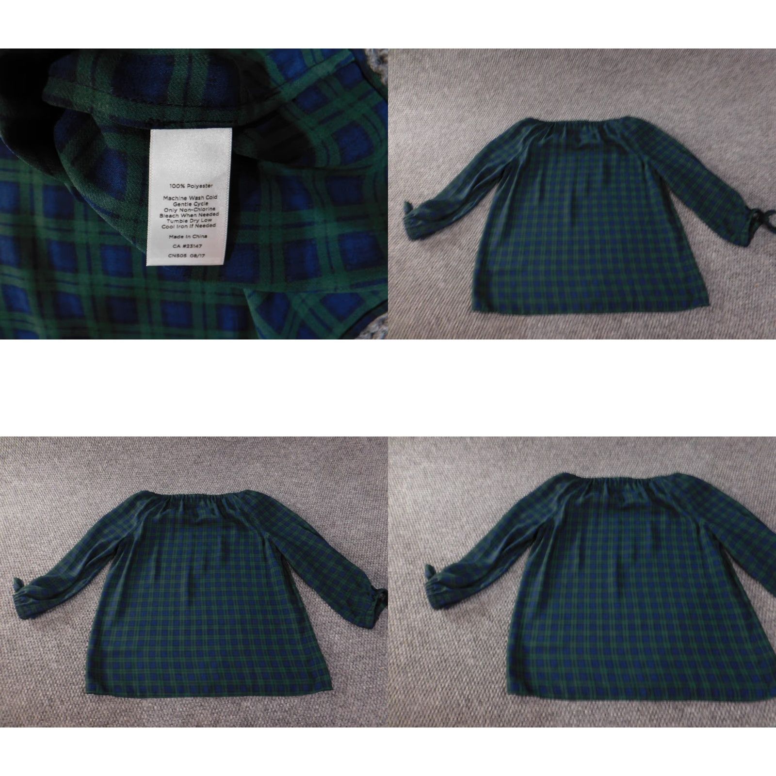 Talbots Talbots Blouse PS Petites Womens Green Plaid Top Pullover Crew Neck Polyester Long Sleeve Casual Stretch PS Petites Womens Blouse Size S / US 4 / IT 40 - 8 Thumbnail