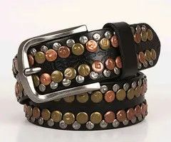 Japanese Brand Fuyuka x Fuka Rock punk style genuine leather belt Size 32 - 8 Thumbnail