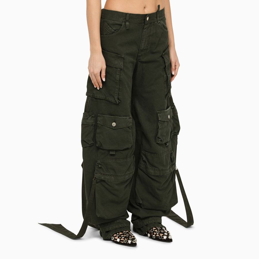 The Attico o1d2blof1024 Cotton Cargo Trouser in Dark Green Size 25" / US 0 / IT 36 - 3 Thumbnail