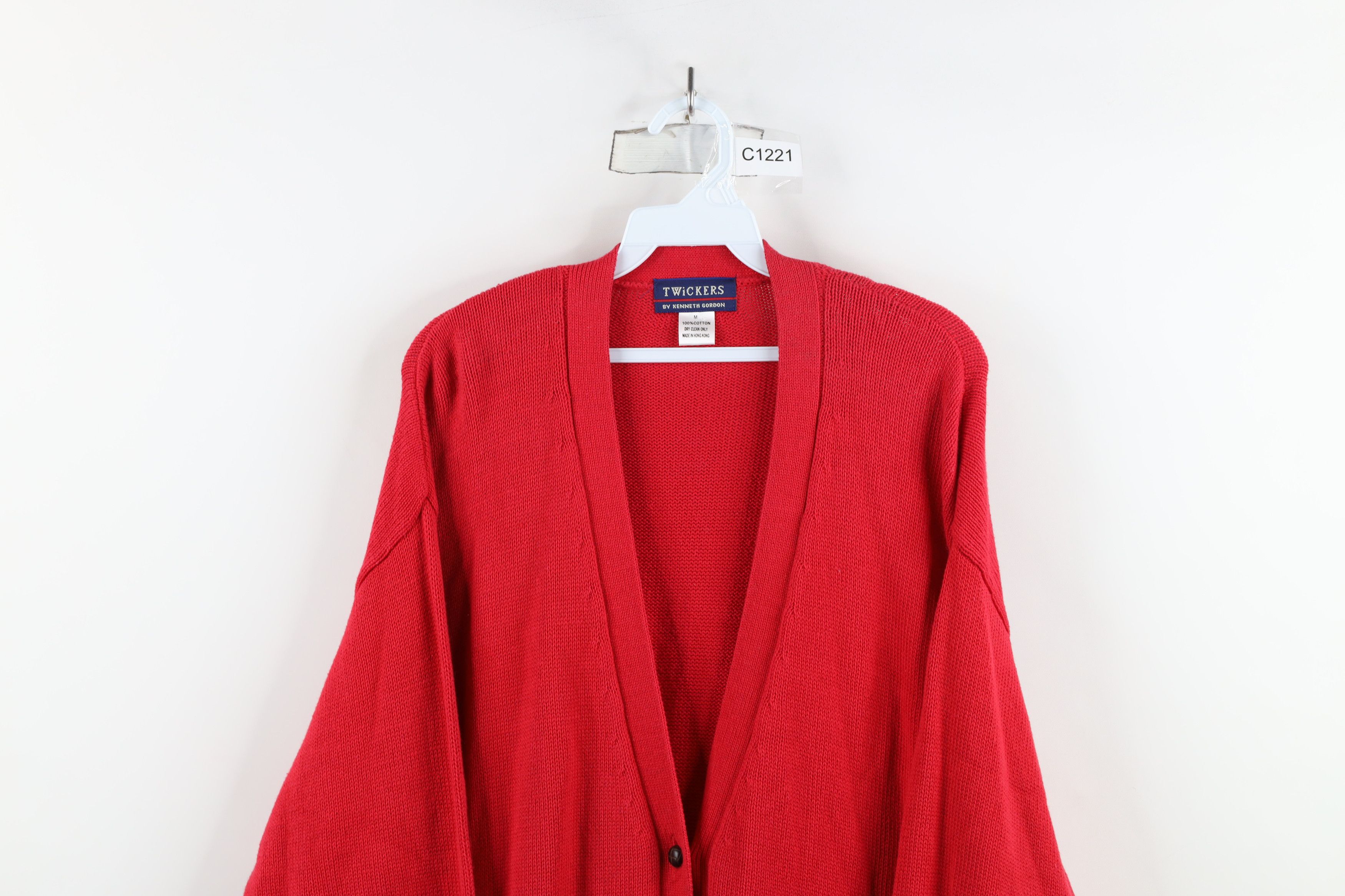 Vintage Vintage 90s Streetwear Oversized Knit Cardigan Sweater Red Size M / US 6-8 / IT 42-44 - 2 Thumbnail