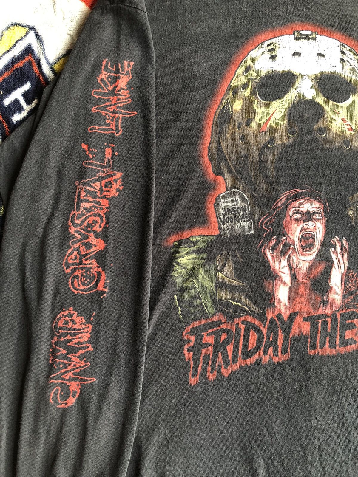 Expert Horror Vintage Friday The 13th Movie Jason Voorhess Long Sleeve Tee Size US XL / EU 56 / 4 - 5 Thumbnail