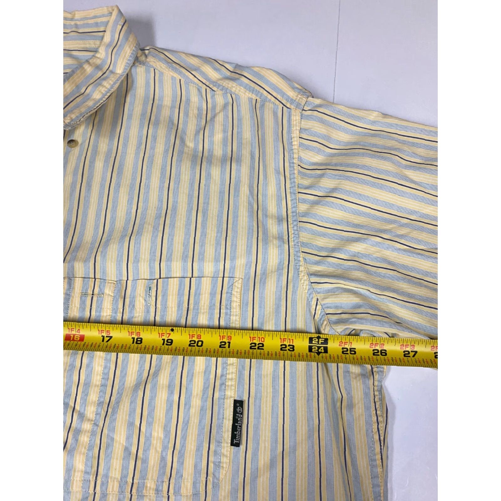 Timberland Timberland Mens Shirt Large Yellow Striped Weathergear Button Down Size US L / EU 52-54 / 3 - 6 Thumbnail