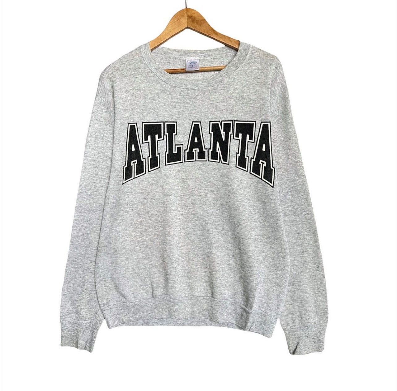 Vintage Vintage 90s Atlanta State Collage Spellout Grey Sweatshirt Size US L / EU 52-54 / 3 - 1 Thumbnail
