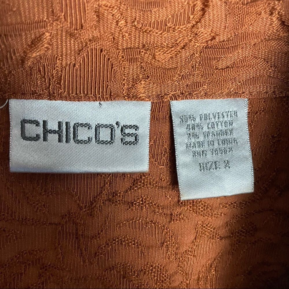 Chicos Chico’s Rust Textured Rose Jacket Size 2 US L Size L / US 10 / IT 46 - 7 Thumbnail
