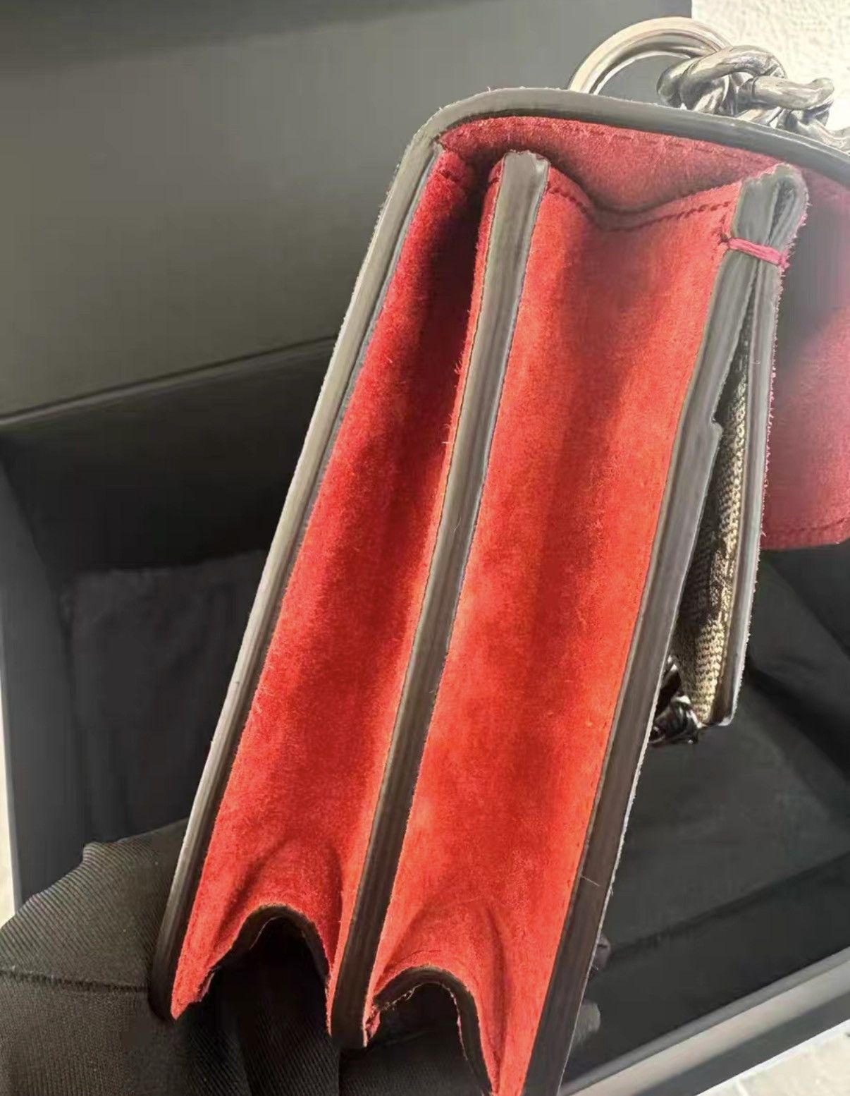Gucci Gucci Medium Dionysus Monogram Red Chain Bag J38 Size ONE SIZE - 4 Thumbnail