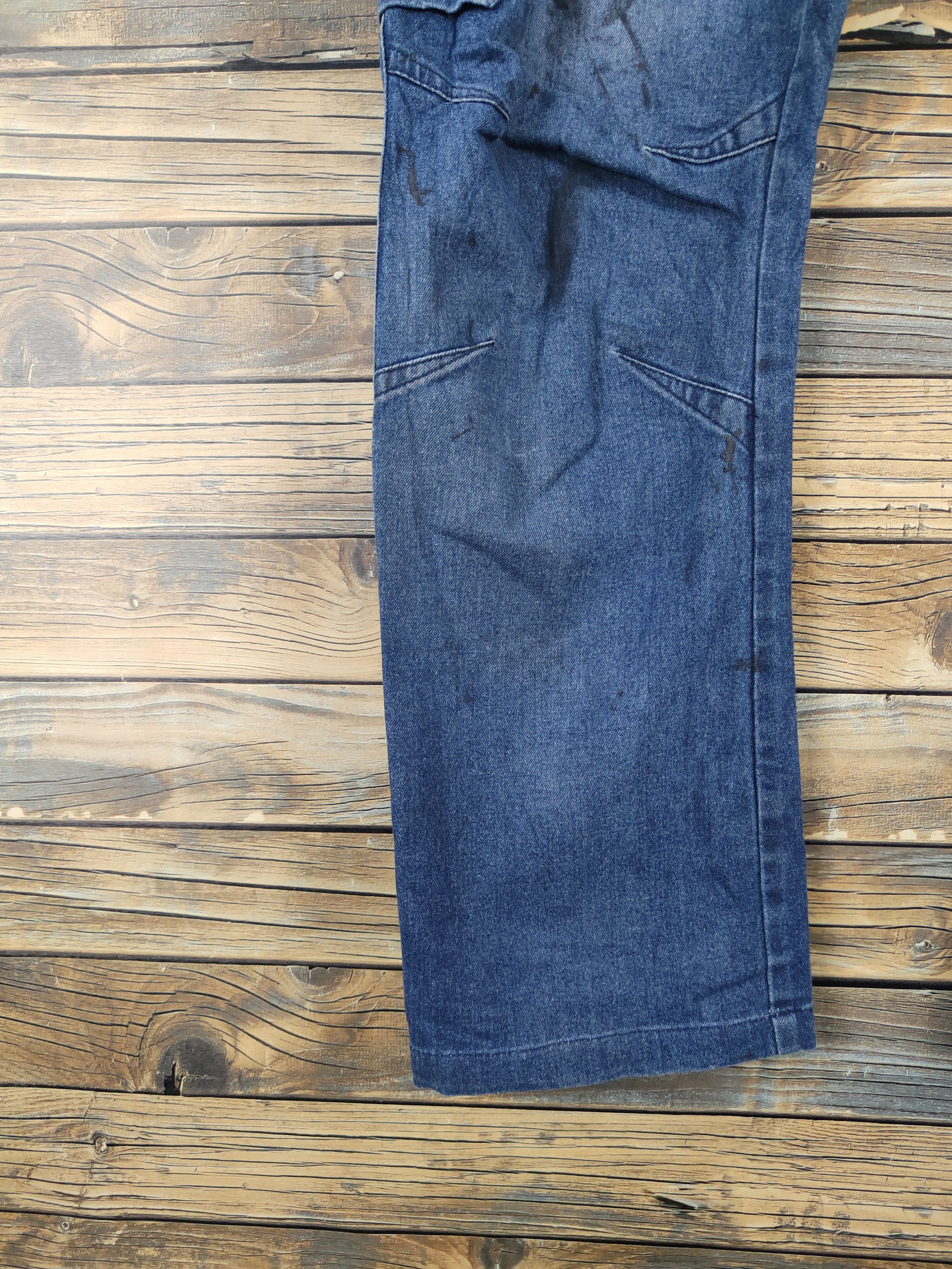 Japanese Brand FieldCore Dark Blue Distressed Ripped denim Jeans #W2085 Size US 36 / EU 52 - 4 Thumbnail