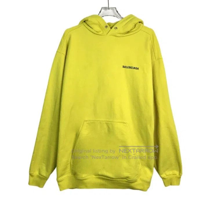 Balenciaga Balenciaga Logo Alphabet Printed Yellow Hooded Long Sleeve Size US S / EU 44-46 / 1 - 1 Thumbnail