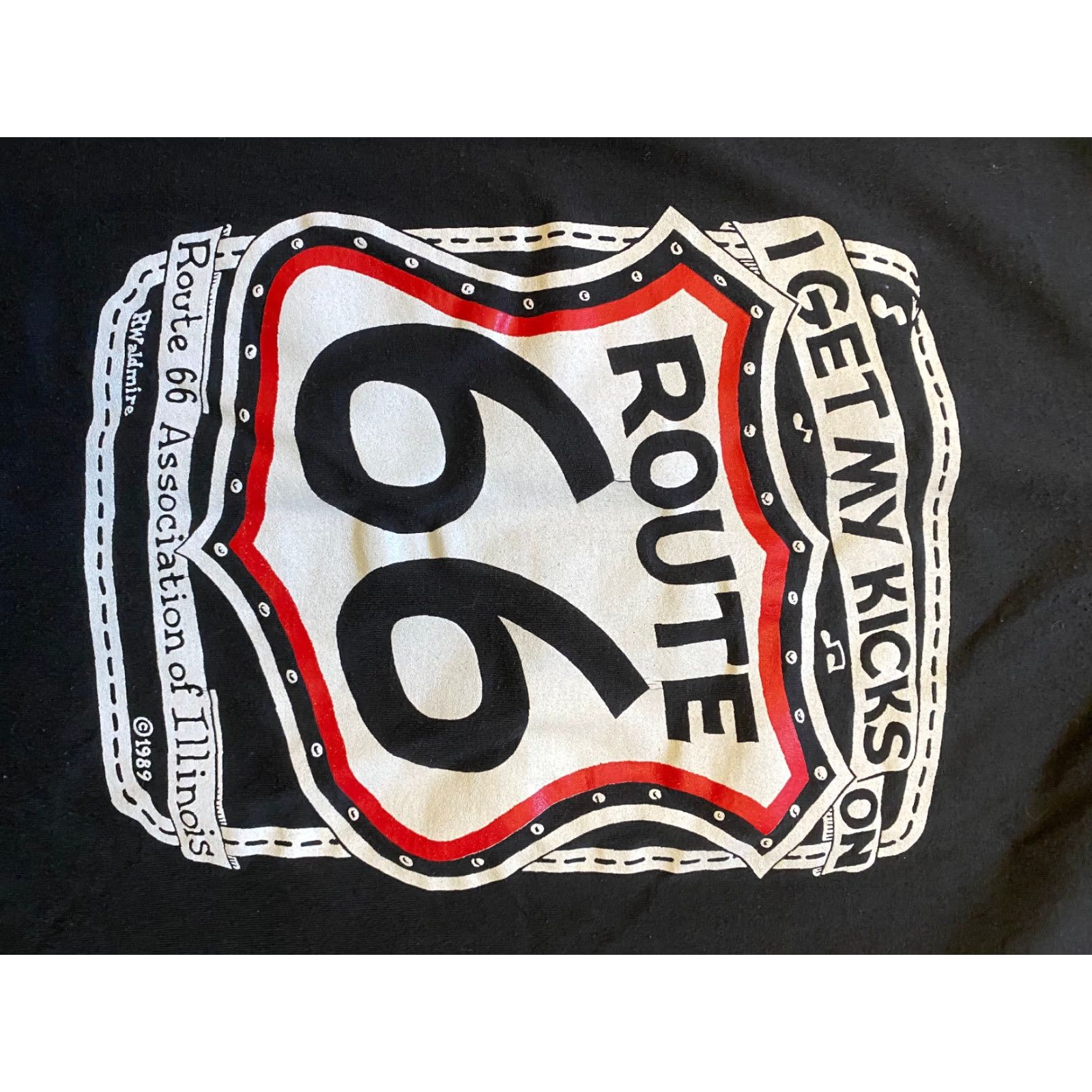 Vintage VINTAGE Route 66 T-Shirt L Black 80s Single Stitch Made In USA Tee 1989 Mens Shirts Size US L / EU 52-54 / 3 - 4 Thumbnail
