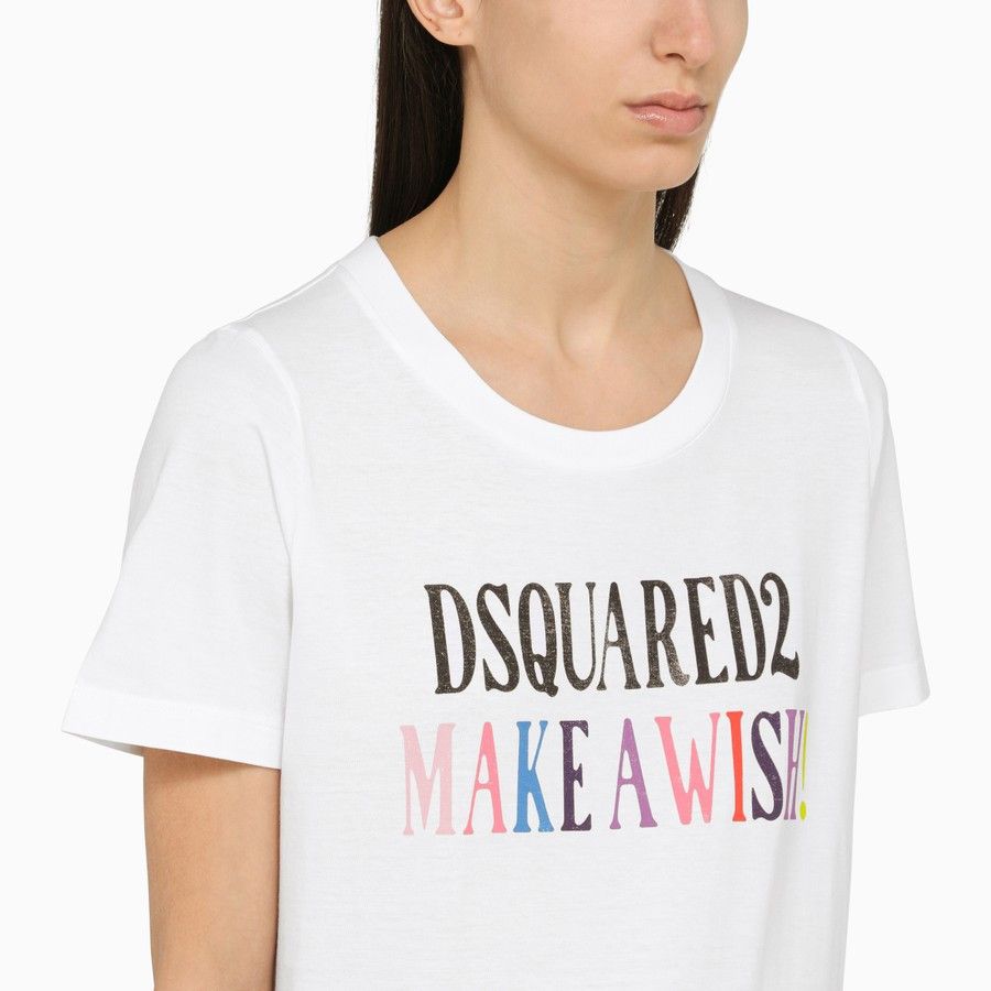 Dsquared2 o1d2blof0824 Cotton Logo T-Shirts in White Size S / US 4 / IT 40 - 4 Thumbnail