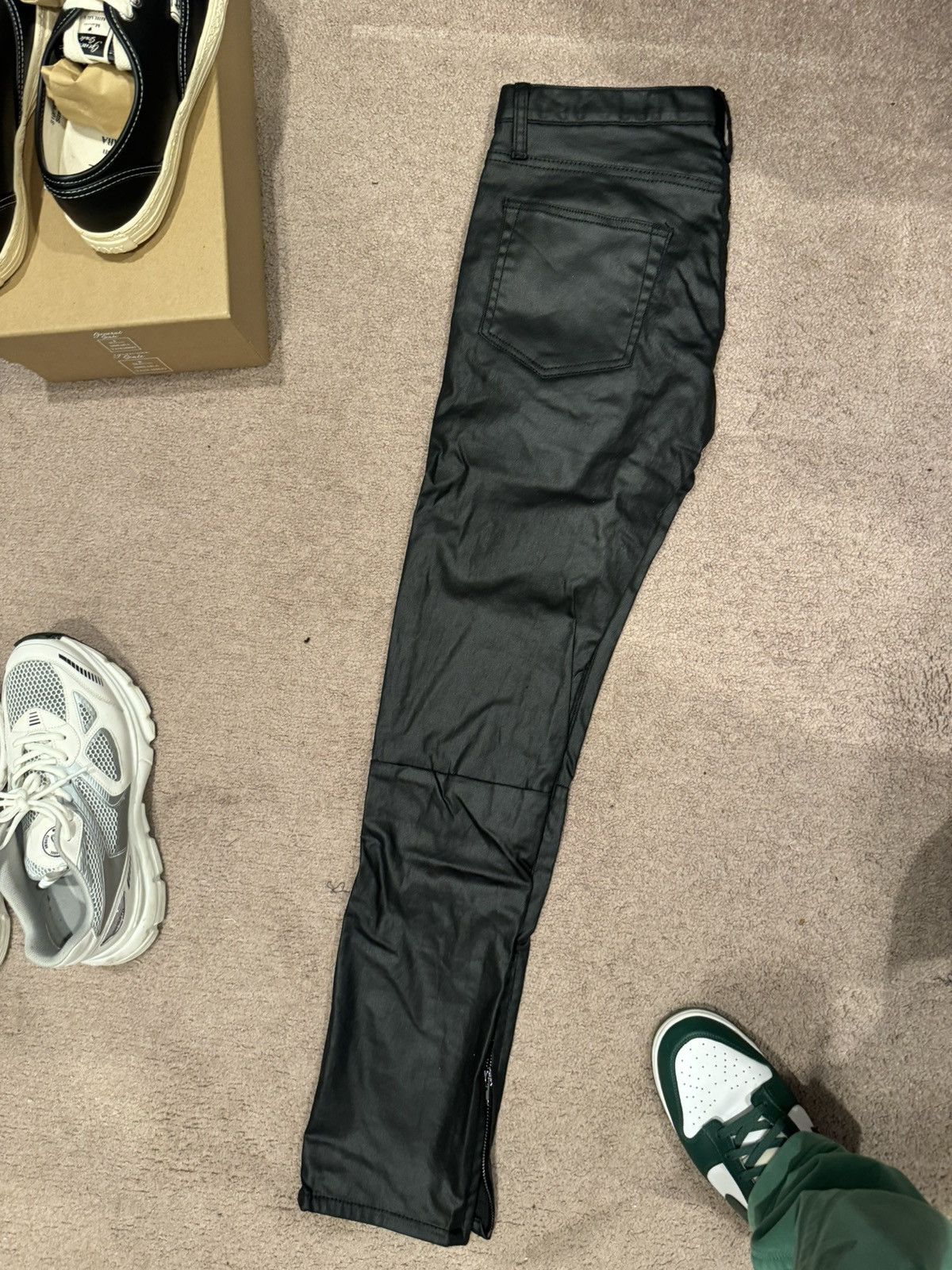 MNML MNML Black Jeans Waxed/Leather Slim | Grailed